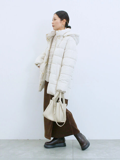 Samansa Mos2 blue「スタイルアップパデットコート」|その他|