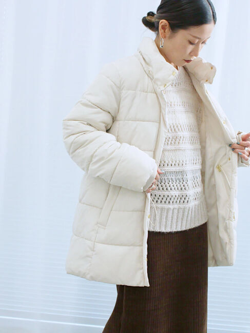 Samansa Mos2 blue「スタイルアップパデットコート」|その他|