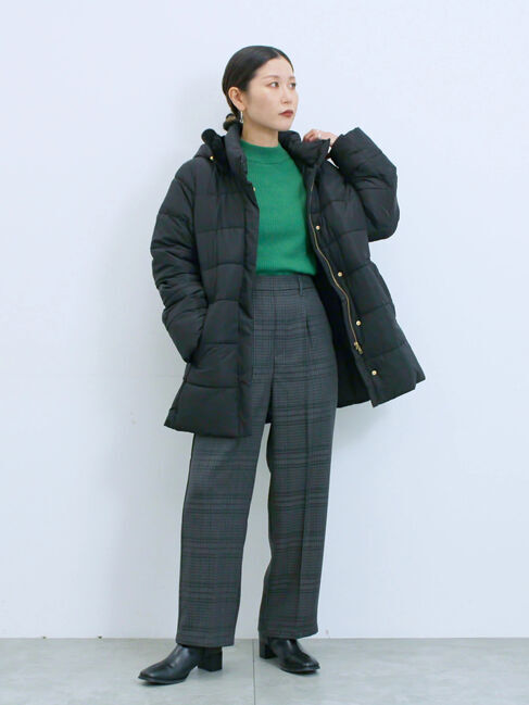 Samansa Mos2 blue「スタイルアップパデットコート」|その他|