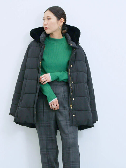 Samansa Mos2 blue「スタイルアップパデットコート」|その他|