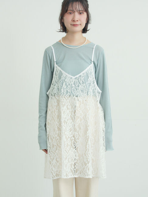 Samansa Mos2「前後2WAYレースキャミソール」|シャツ・ブラウス|