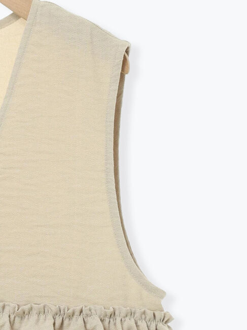 Samansa Mos2「(セットアップ可)フリルジップベスト」|ダウンベスト・ベスト|