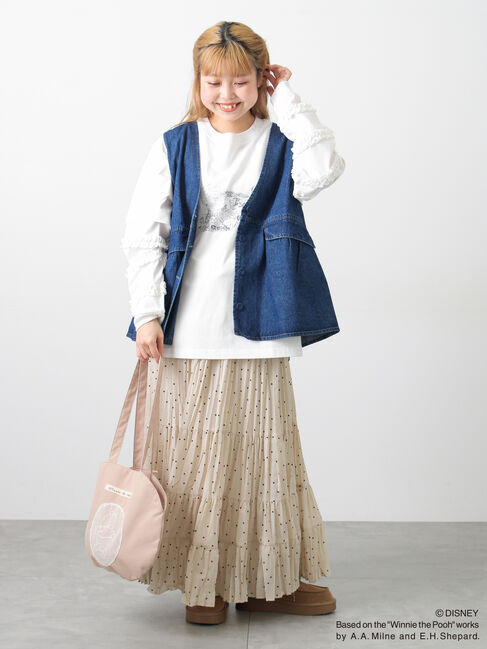 Samansa Mos2「【Disney】くまのプーさん袖フリルロンT」|Tシャツ・カットソー|