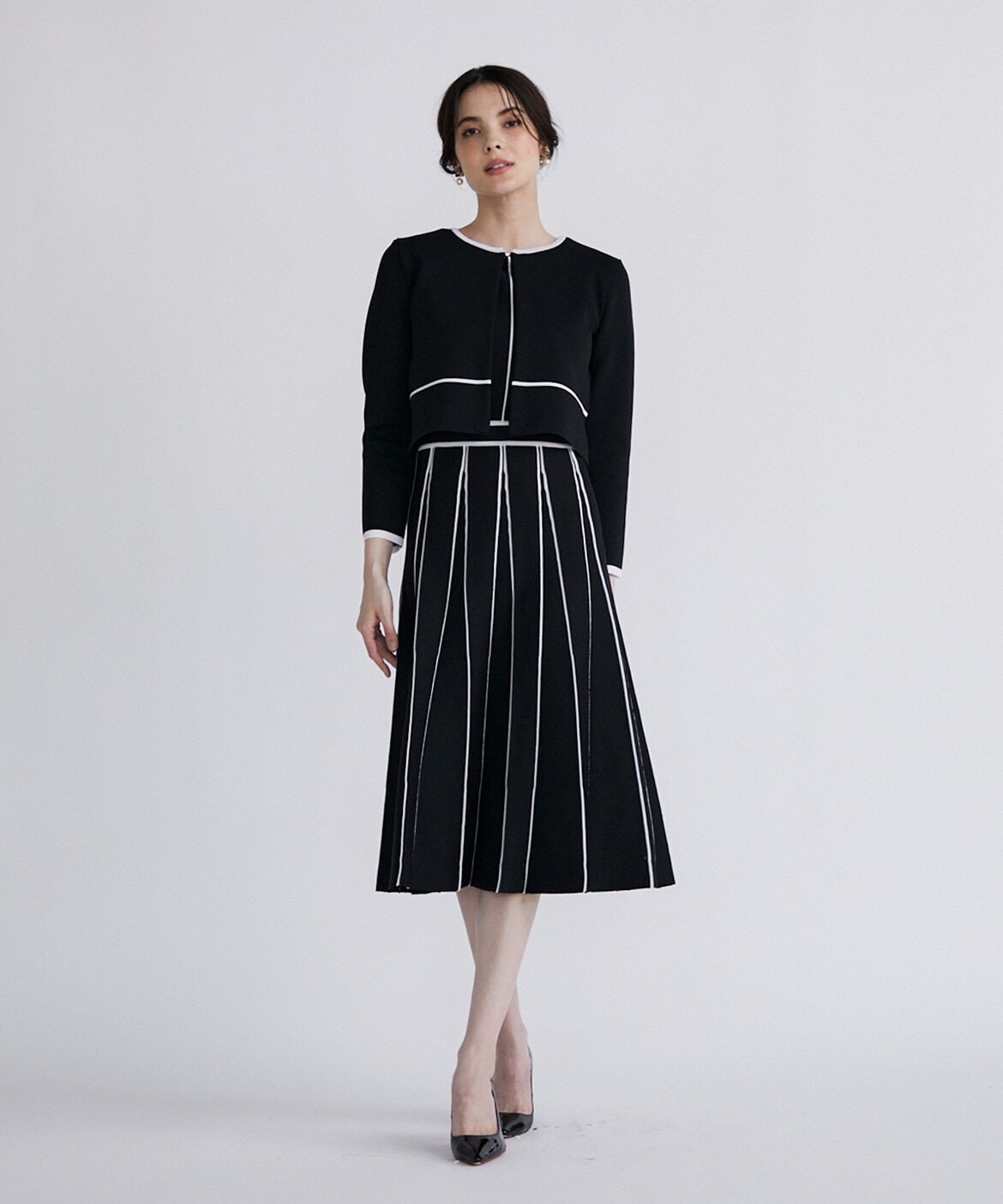 Maglie le cassetto「《M Maglie le cassetto》ラインクルーカーディガン」|カーディガン|