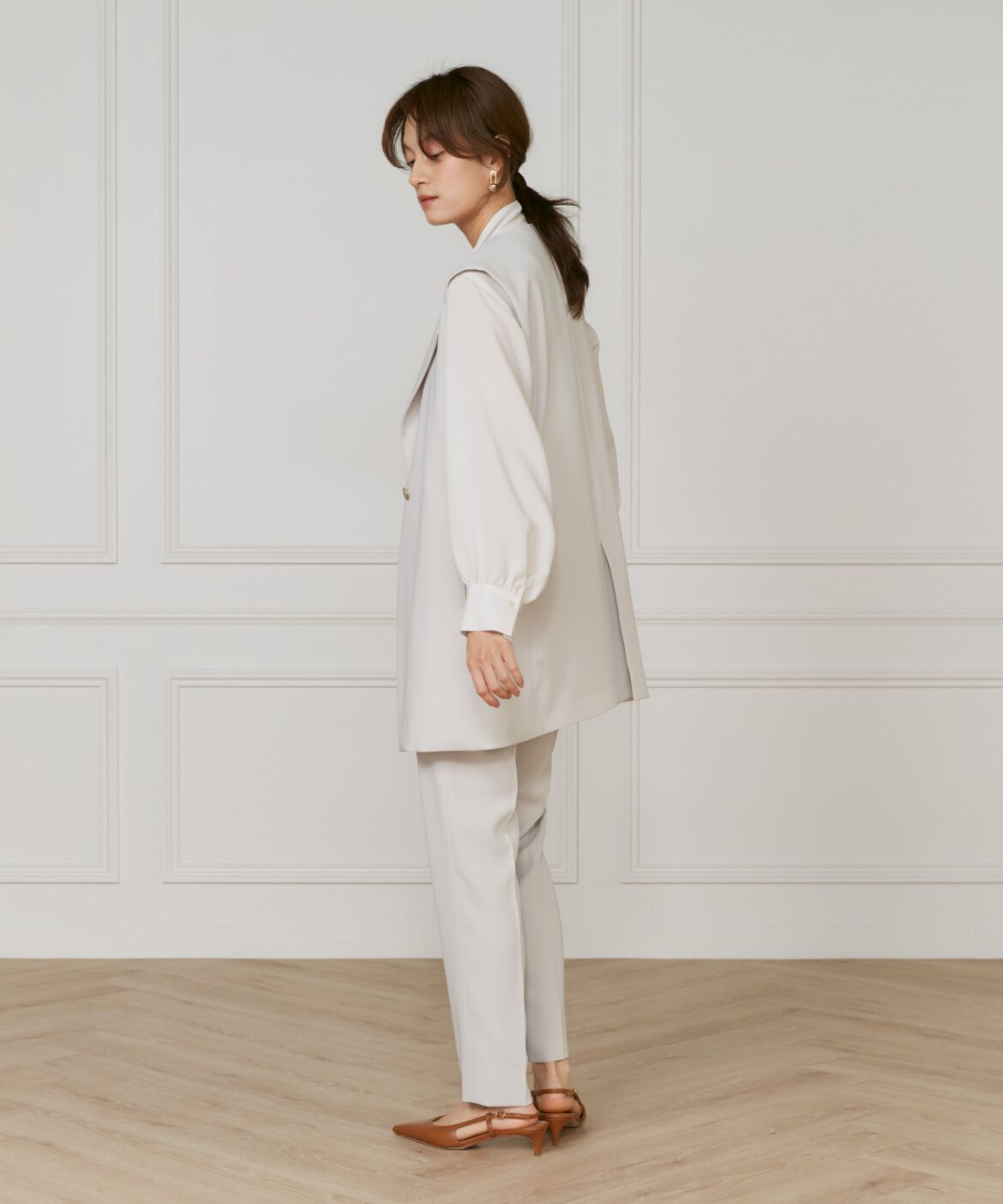 INED「《大きいサイズ》ジレ」|ダウンベスト・ベスト|