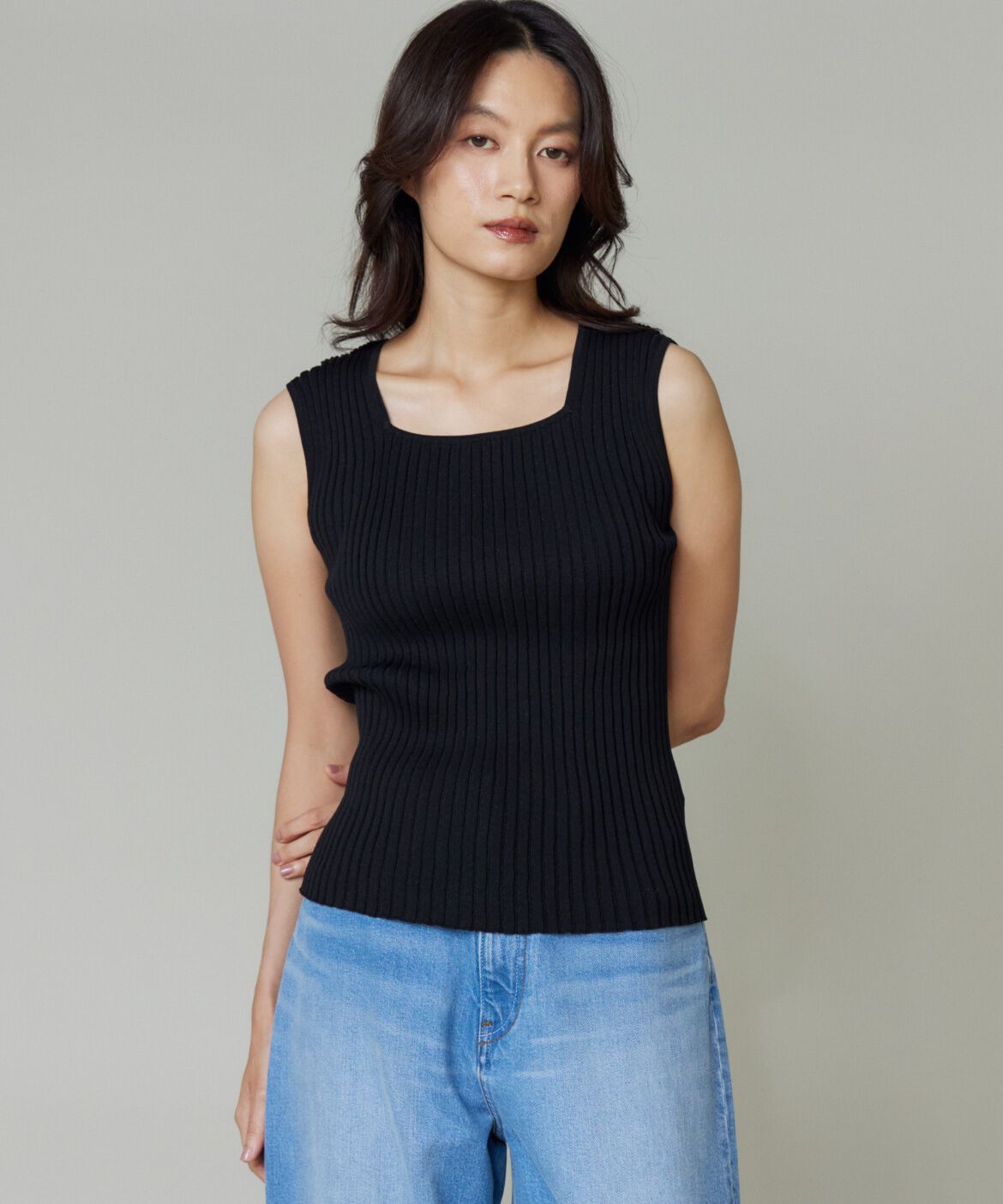 DAY by DAY it&rsquo;s international「2wayネックリブノースリーブ」|ニット・セーター|