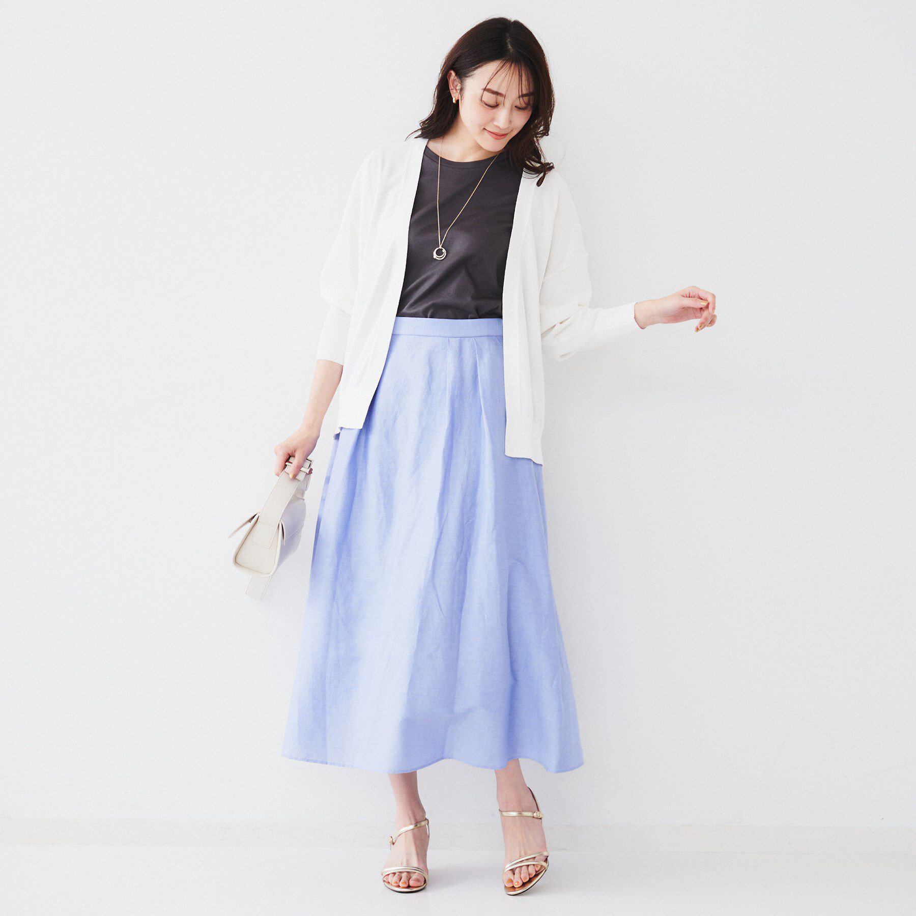 UNTITLED「【体型カバー/通勤/冷房対策】釦レスカーディガン」|カーディガン|