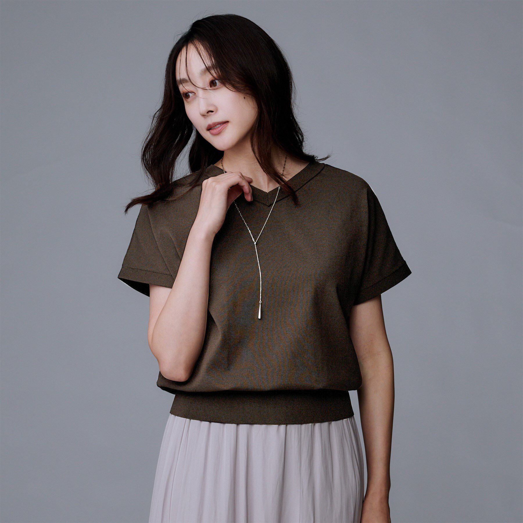 UNTITLED「【洗える/前後2WAY】ネックプルオーバーニット」|ニット・セーター|