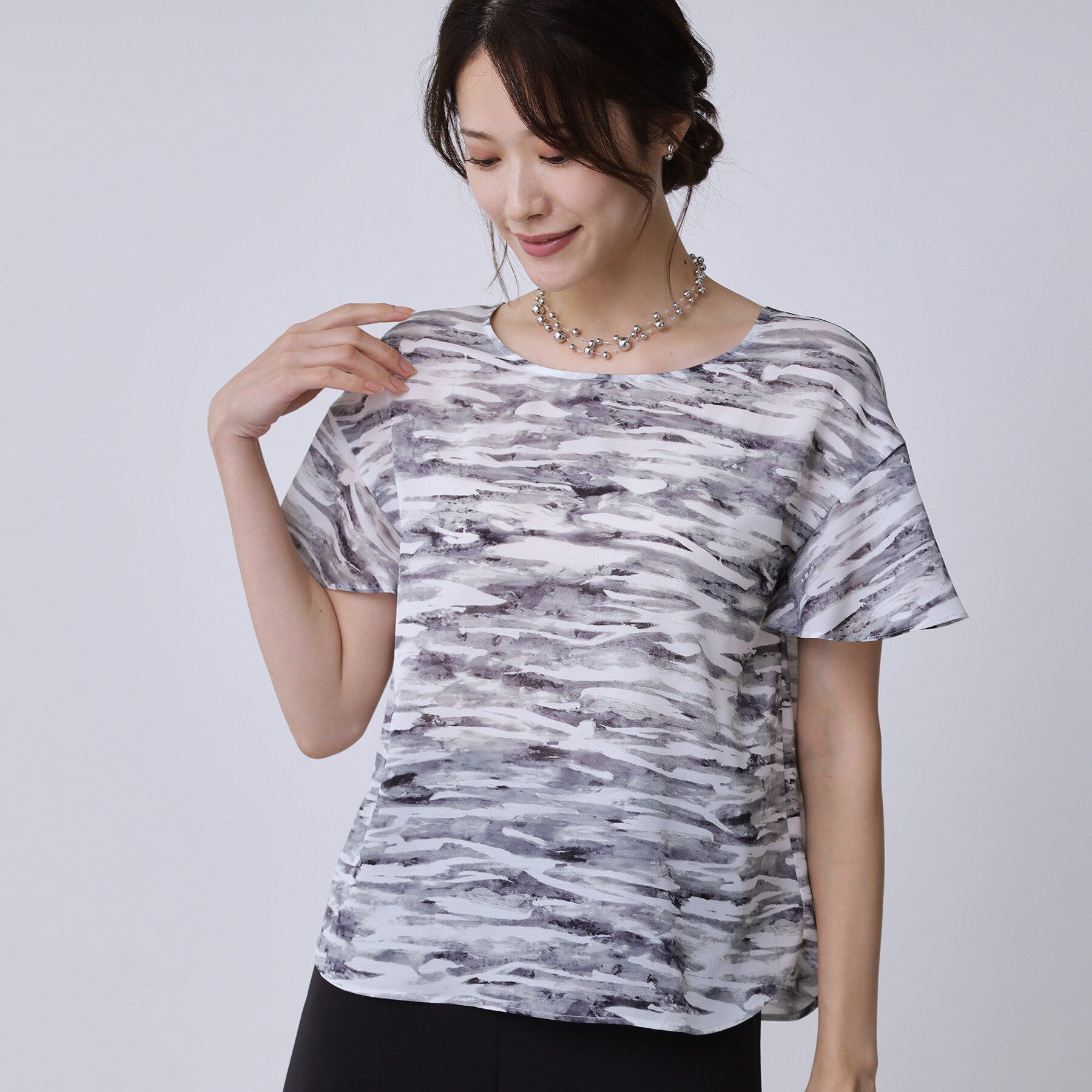 COUP DE CHANCE「【手洗い可／日本製】プリント柄ブラウス」|シャツ・ブラウス|