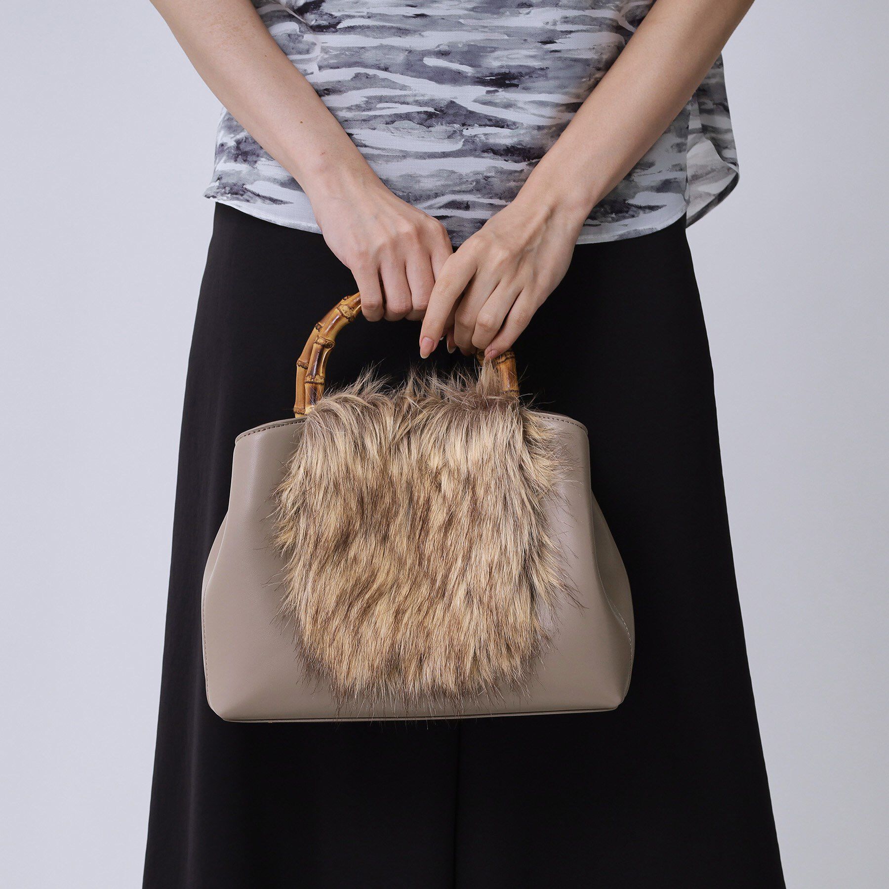 COUP DE CHANCE「バンブーファートート」|トートバッグ|トープ(055)