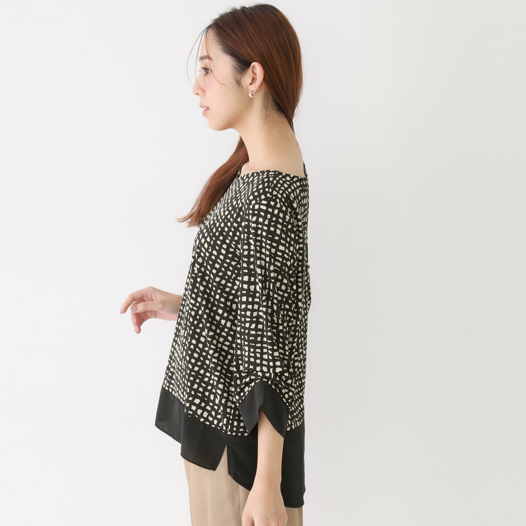 COUP DE CHANCE「【手洗い可／日本製】異素材ドッキングのカットソー」|Tシャツ・カットソー|