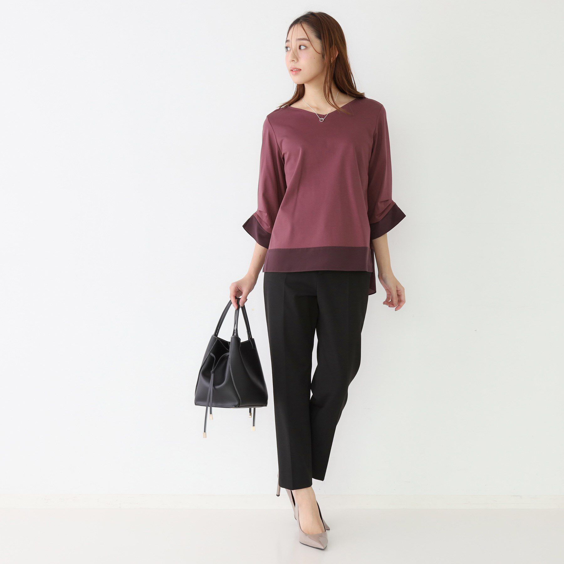 COUP DE CHANCE「【手洗い可／日本製】異素材ドッキングのカットソー」|Tシャツ・カットソー|