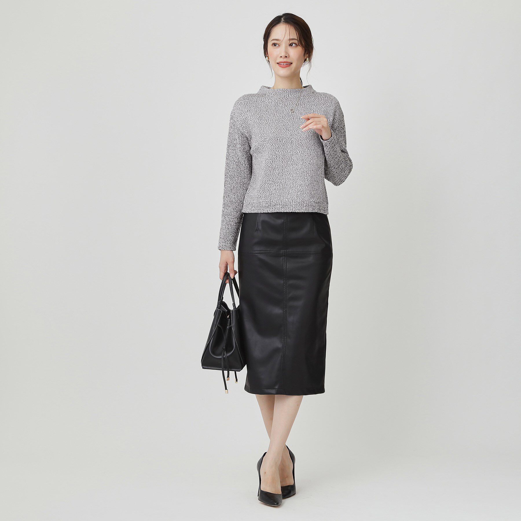 COUP DE CHANCE「【手洗い可／日本製／短め丈】編地変化のニットトップス」|ニット・セーター|