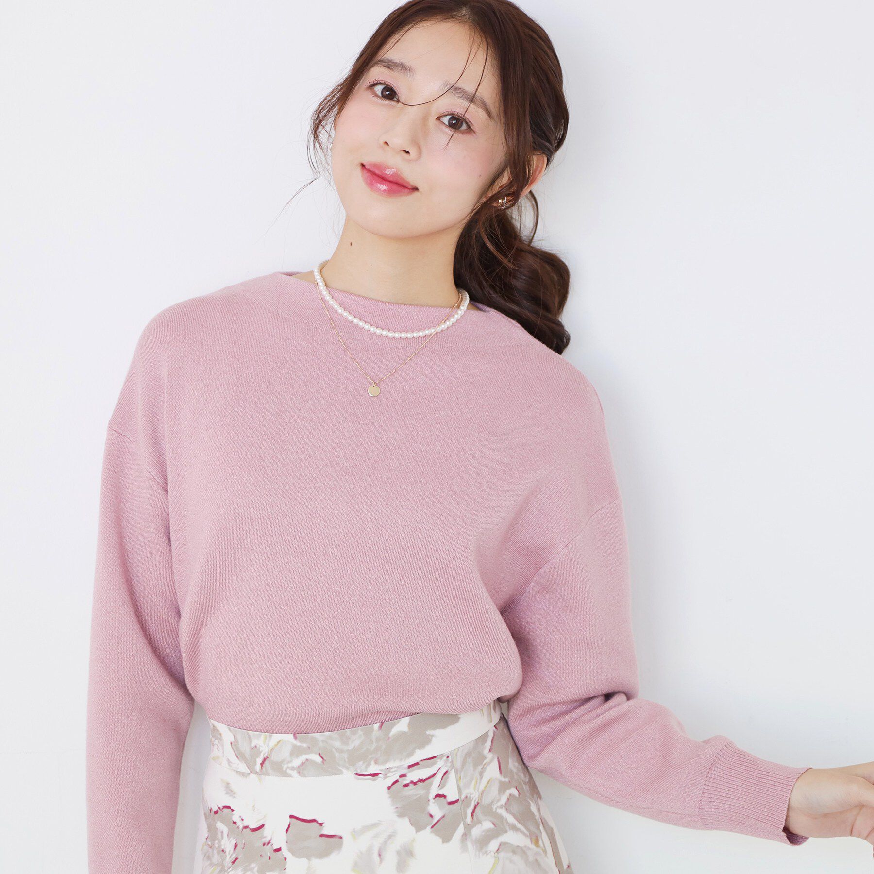 COUP DE CHANCE「【手洗い可】ラメ混ニットトップス」|ニット・セーター|