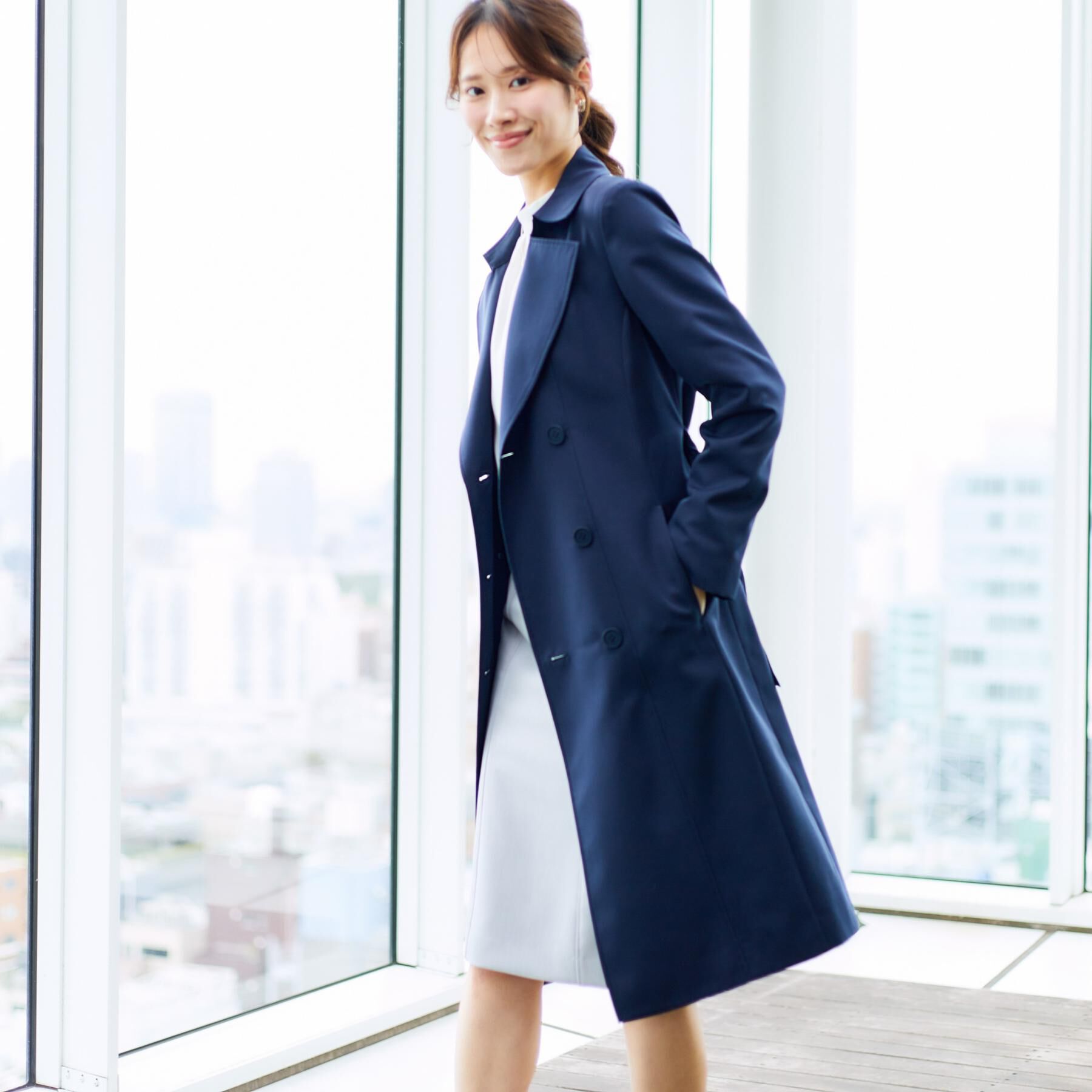 COUP DE CHANCE「【撥水／細見えシルエット】きれいめトレンチコート」|トレンチコート|