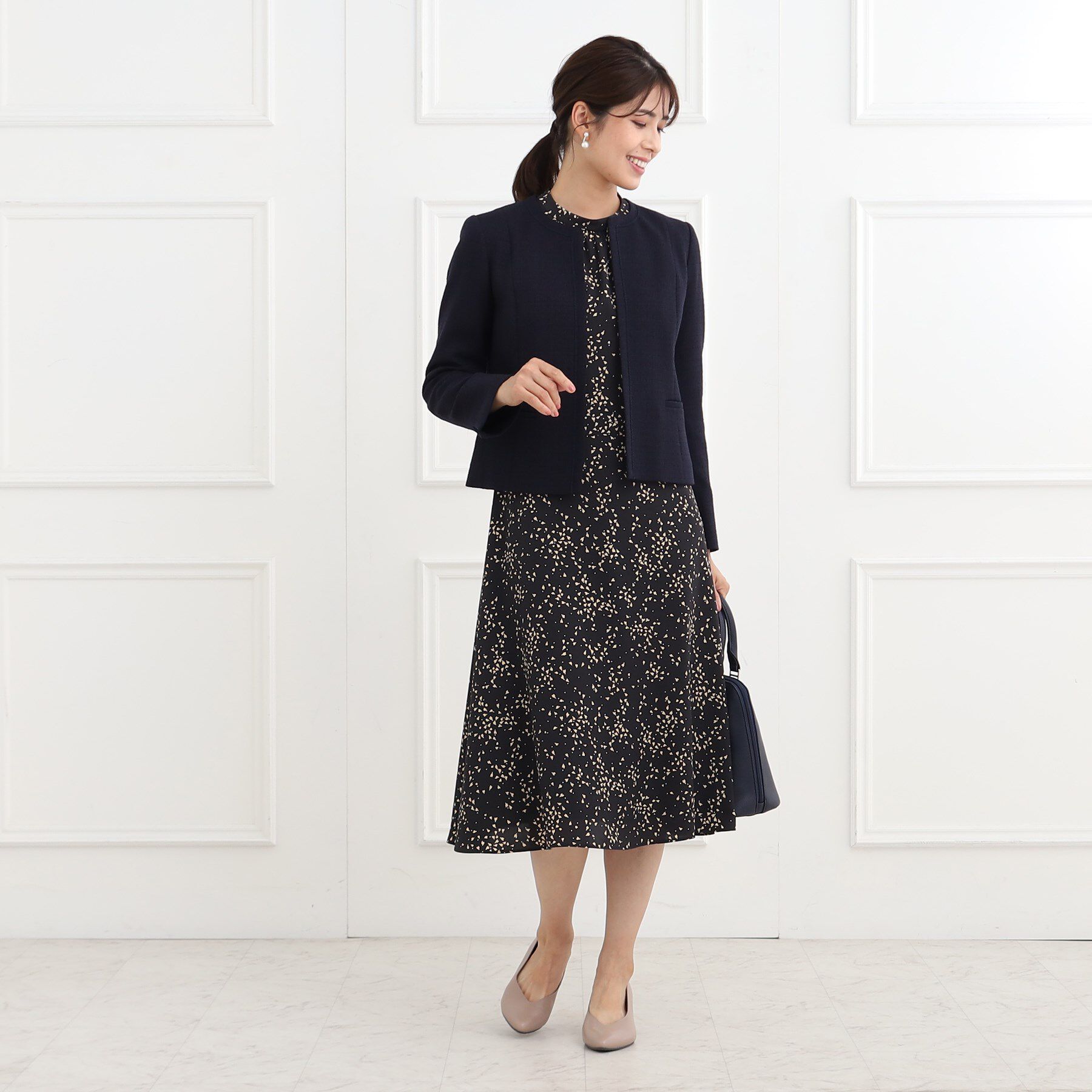 Reflect「【フォーマル/マシンウォッシュ可】フラワープリントワンピース」|ワンピース|