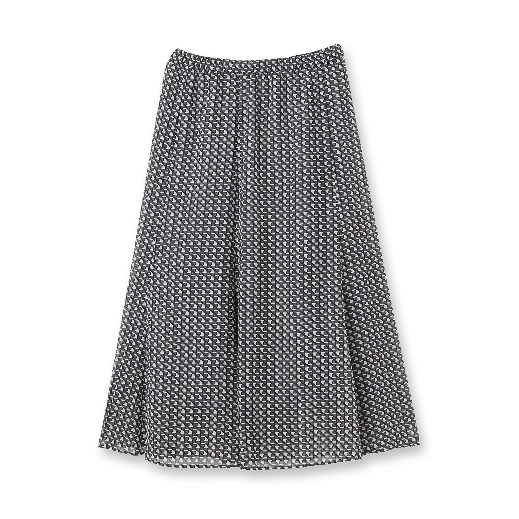 Reflect「【WEB先行カラーあり／マシンウォッシュ可／ウエスト総ゴム】コツキ幾何柄ロングスカート」|スカート|