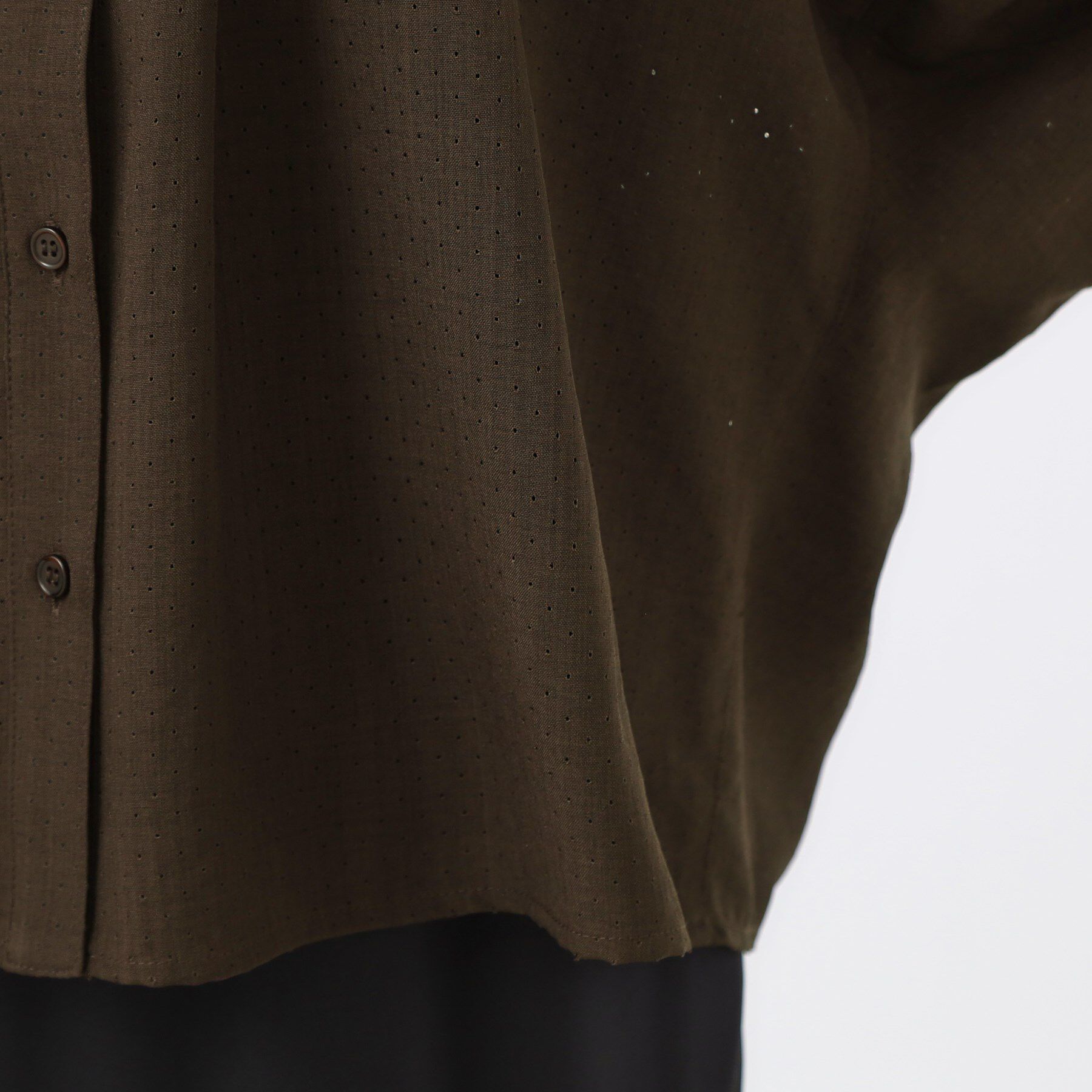 Reflect「【体型カバー／ゆったり着られる◎】バンドカラー七分袖ブラウス」|シャツ・ブラウス|