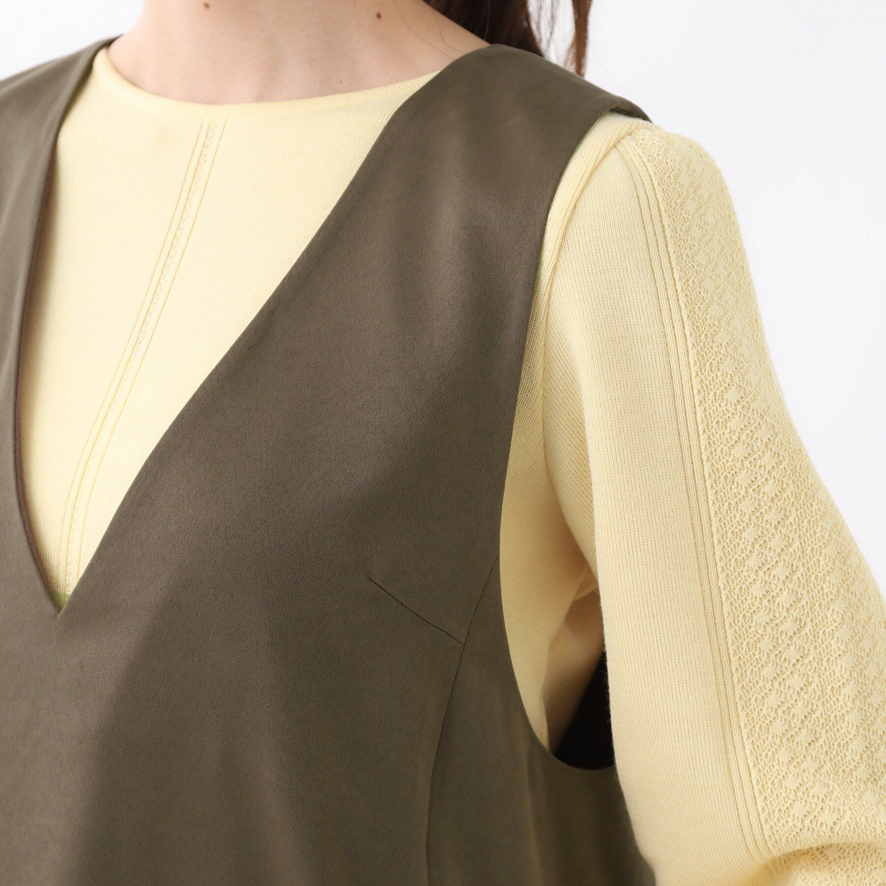 Reflect「【すっきりシルエット】スエードライクジャンパースカ―ト」|ワンピース|