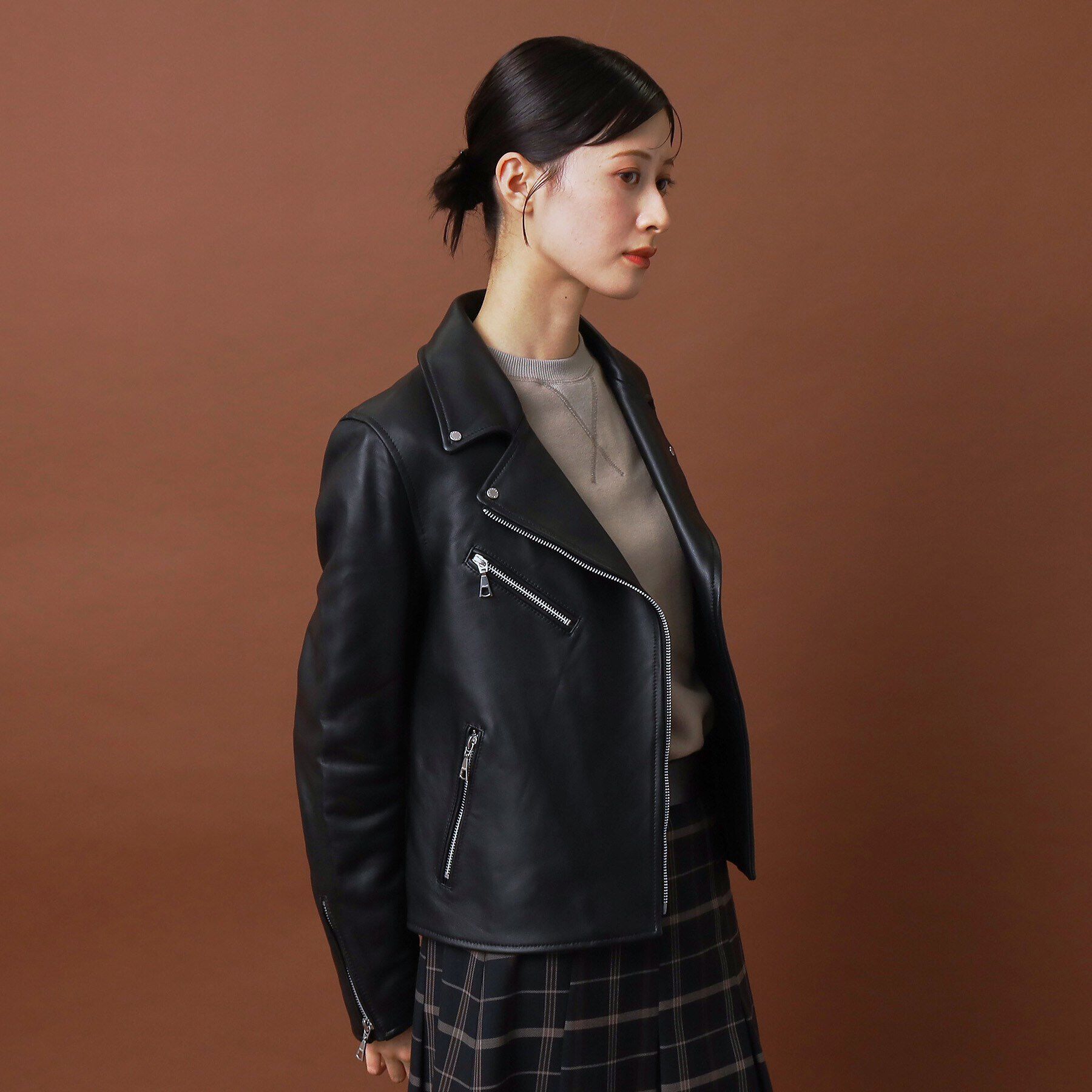 DRESSTERIOR「【本革】ラムレザーライダースジャケット」|ライダースジャケット|