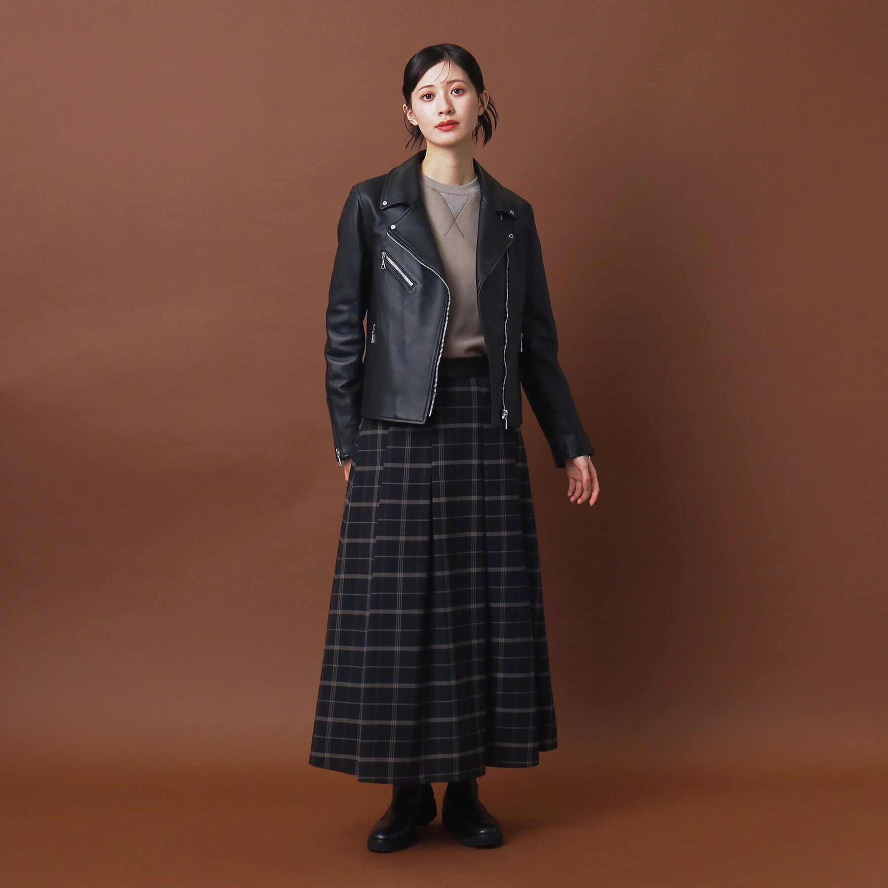 DRESSTERIOR「【本革】ラムレザーライダースジャケット」|ライダースジャケット|