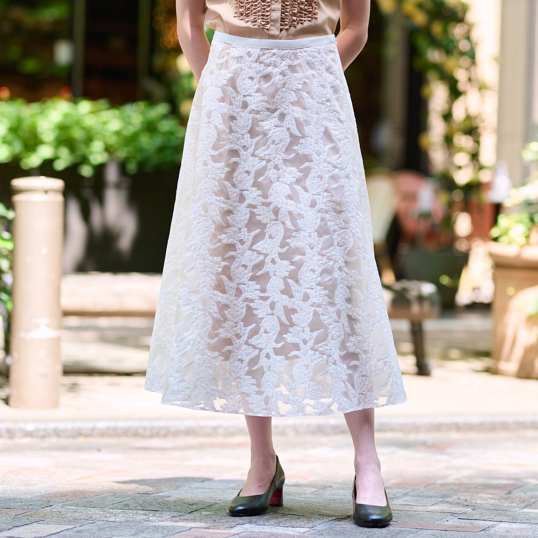 DRESSTERIOR「【きれいめ/裏地取り外し可】シアージャカードスカート」|スカート|