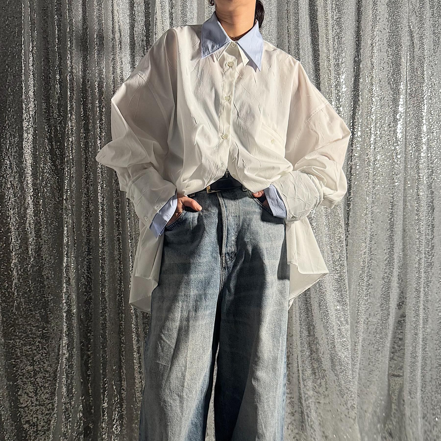 DRESSTERIOR「provoke（プロヴォーク）配色ビッグシャツ」|シャツ・ブラウス|ホワイト(001)