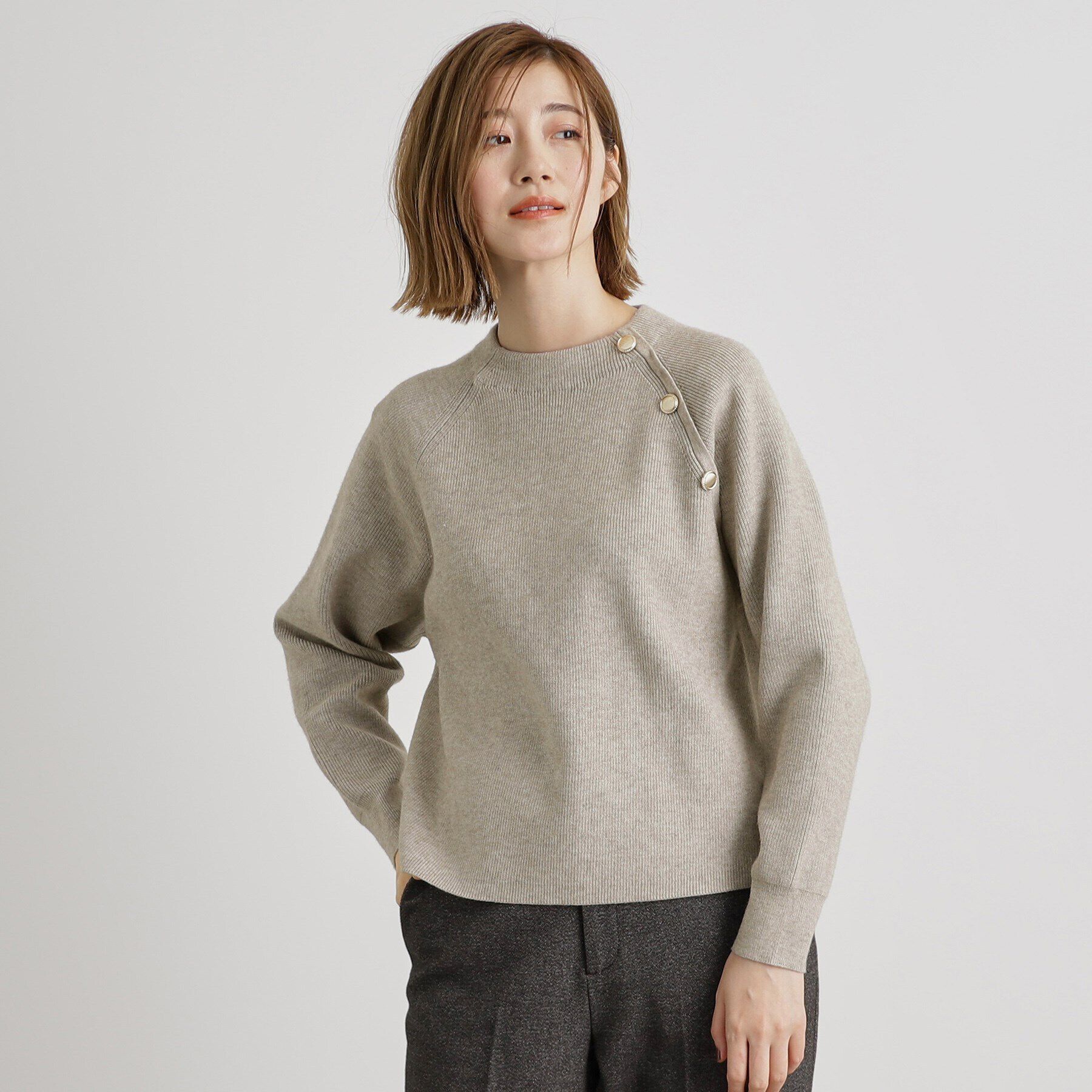 grove「肩釦ラグランスリーブプルオーバー」|ニット・セーター|
