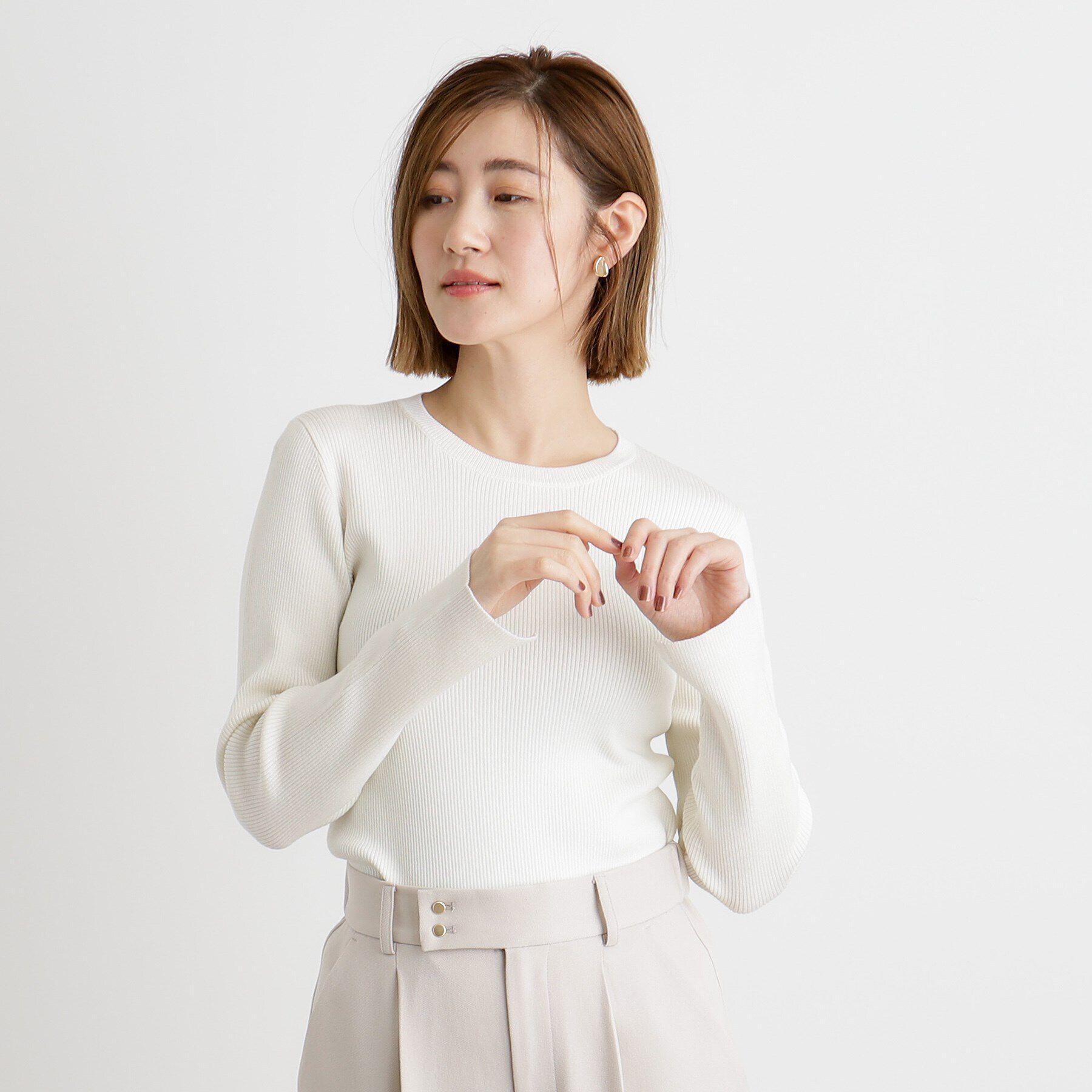 grove「【抗ピル／MW】リブニットプルオーバー」|ニット・セーター|