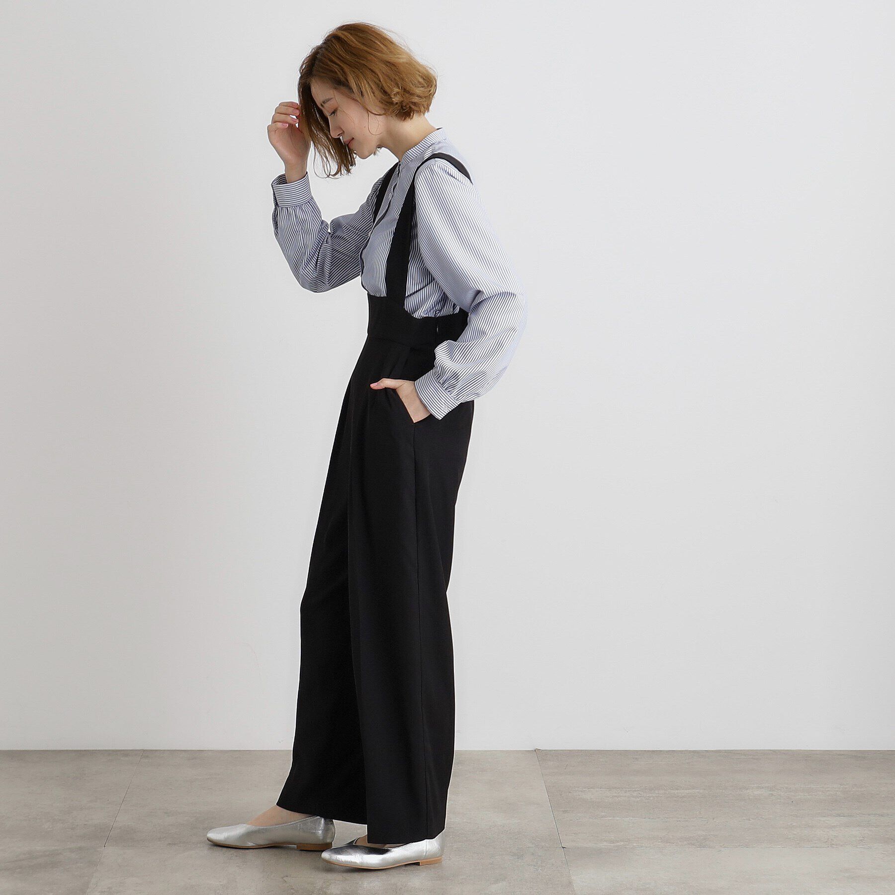 grove「ハイウエストサロペット」|オールインワン|