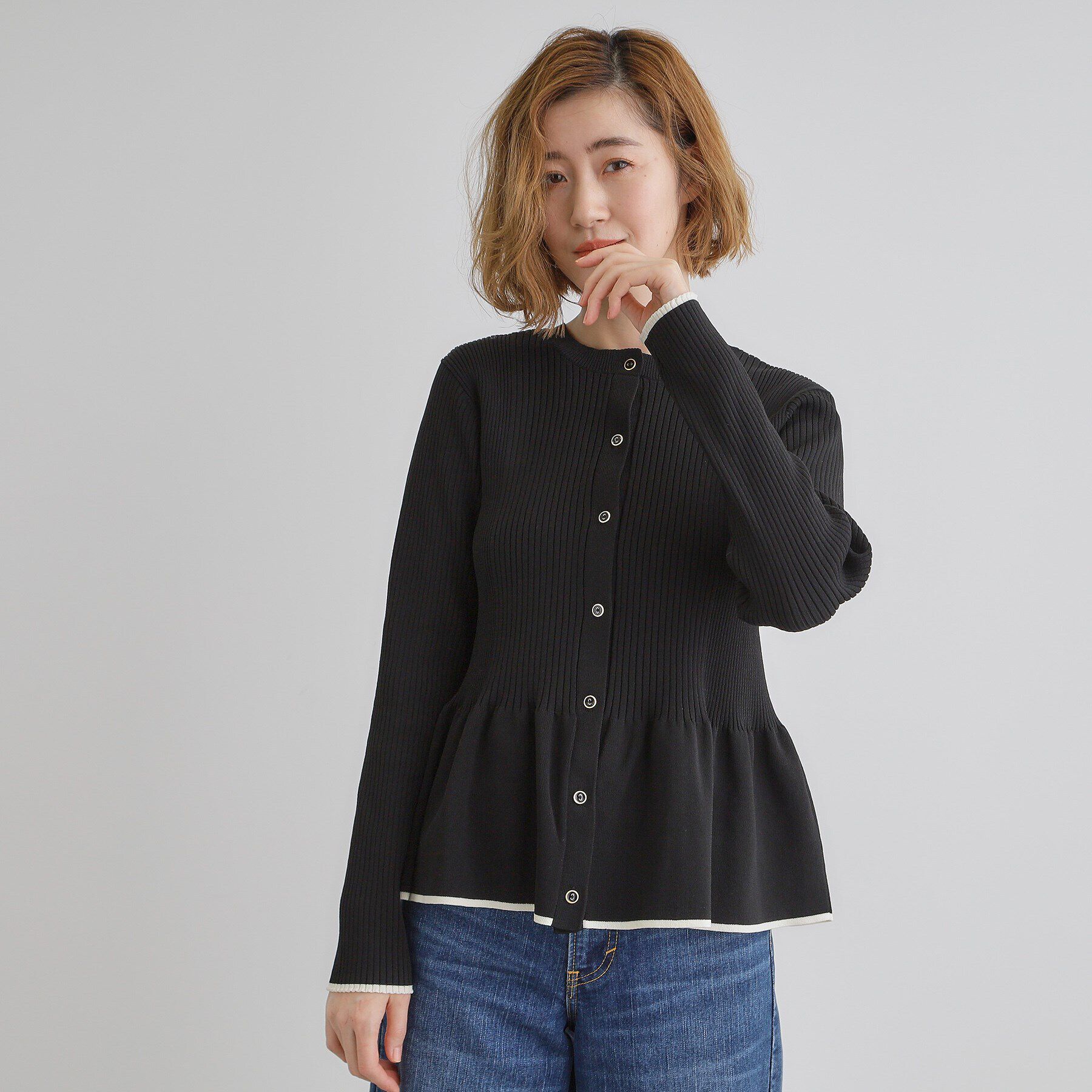 grove「前後2WAYペプラムカーディガン」|ニット・セーター|