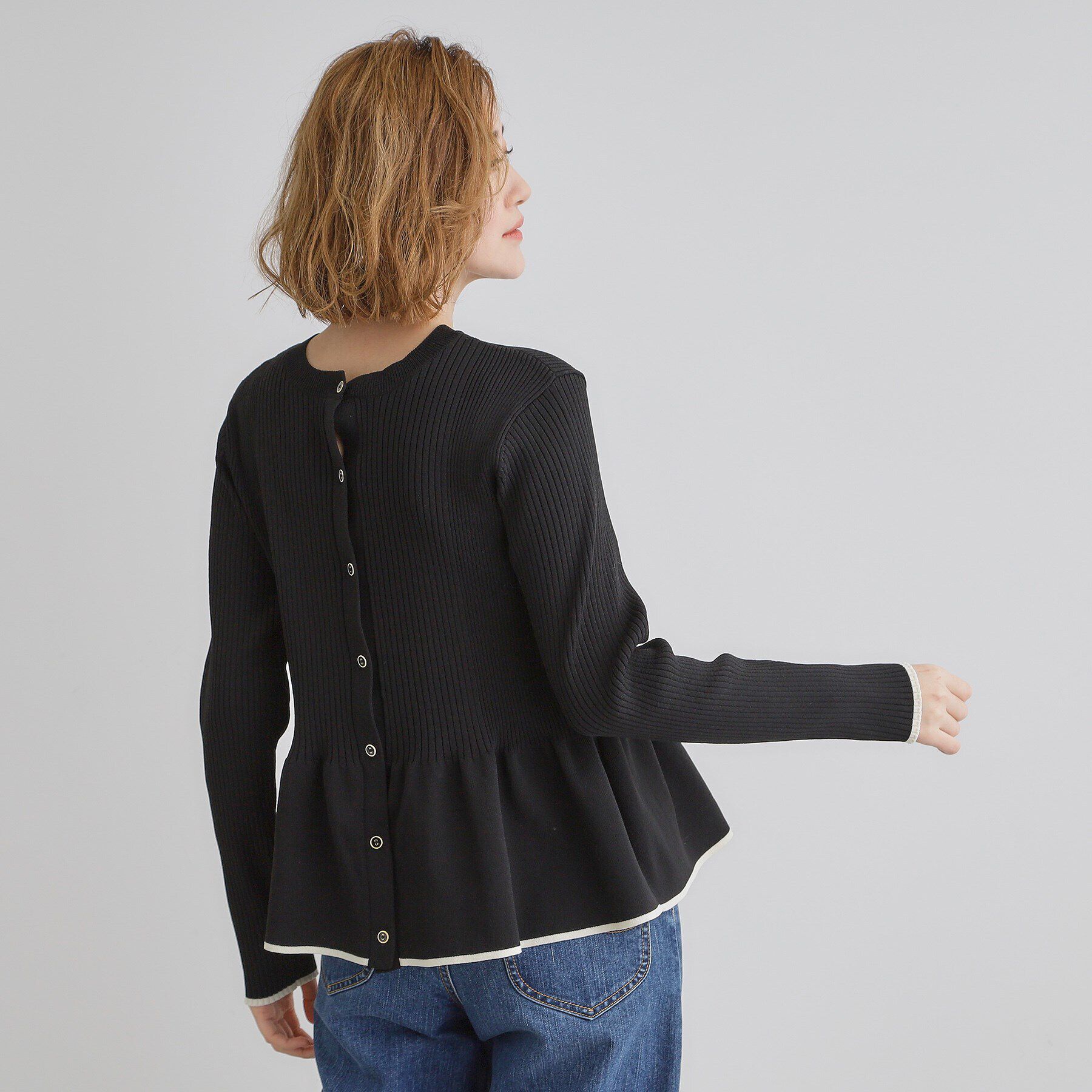 grove「前後2WAYペプラムカーディガン」|ニット・セーター|