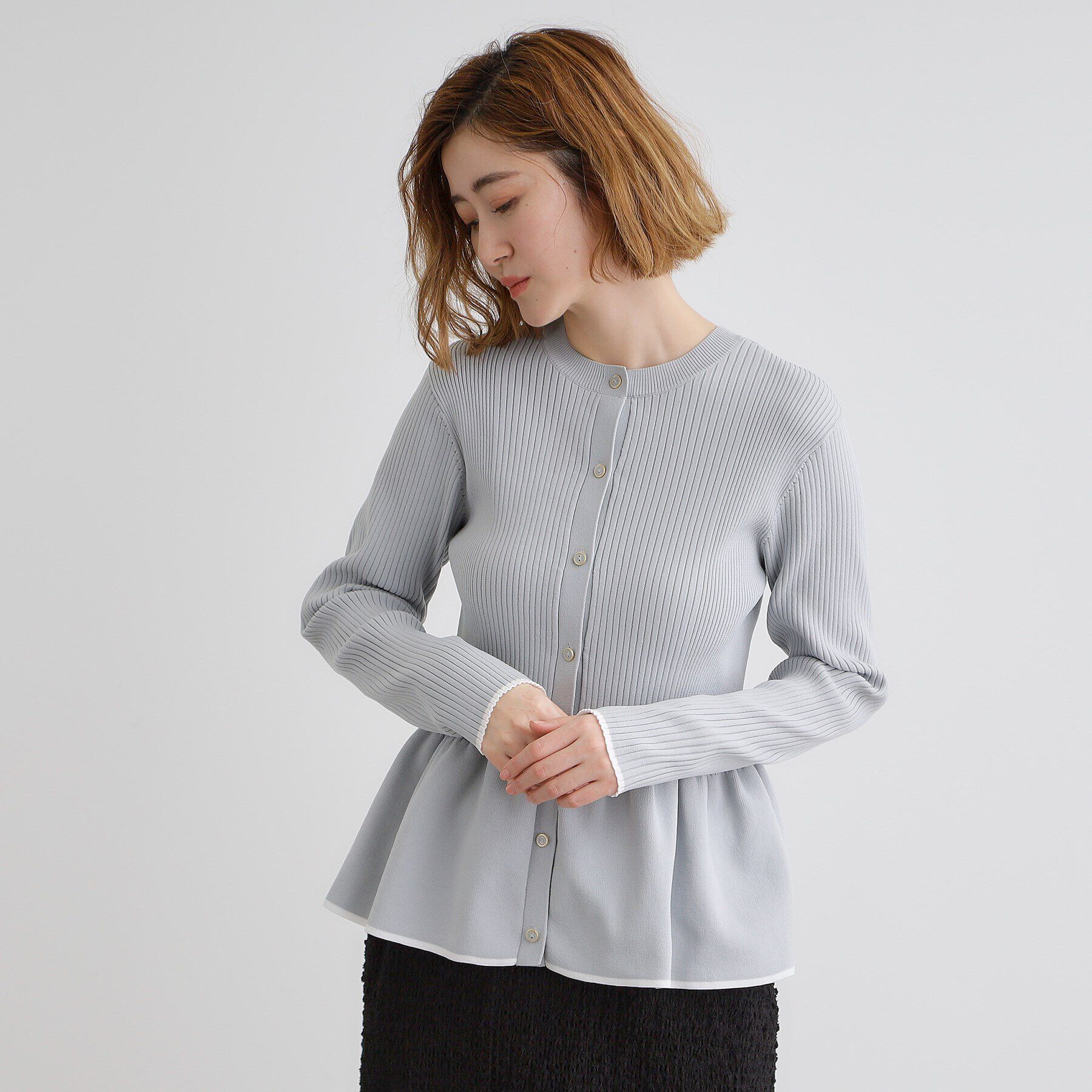 grove「前後2WAYペプラムカーディガン」|ニット・セーター|