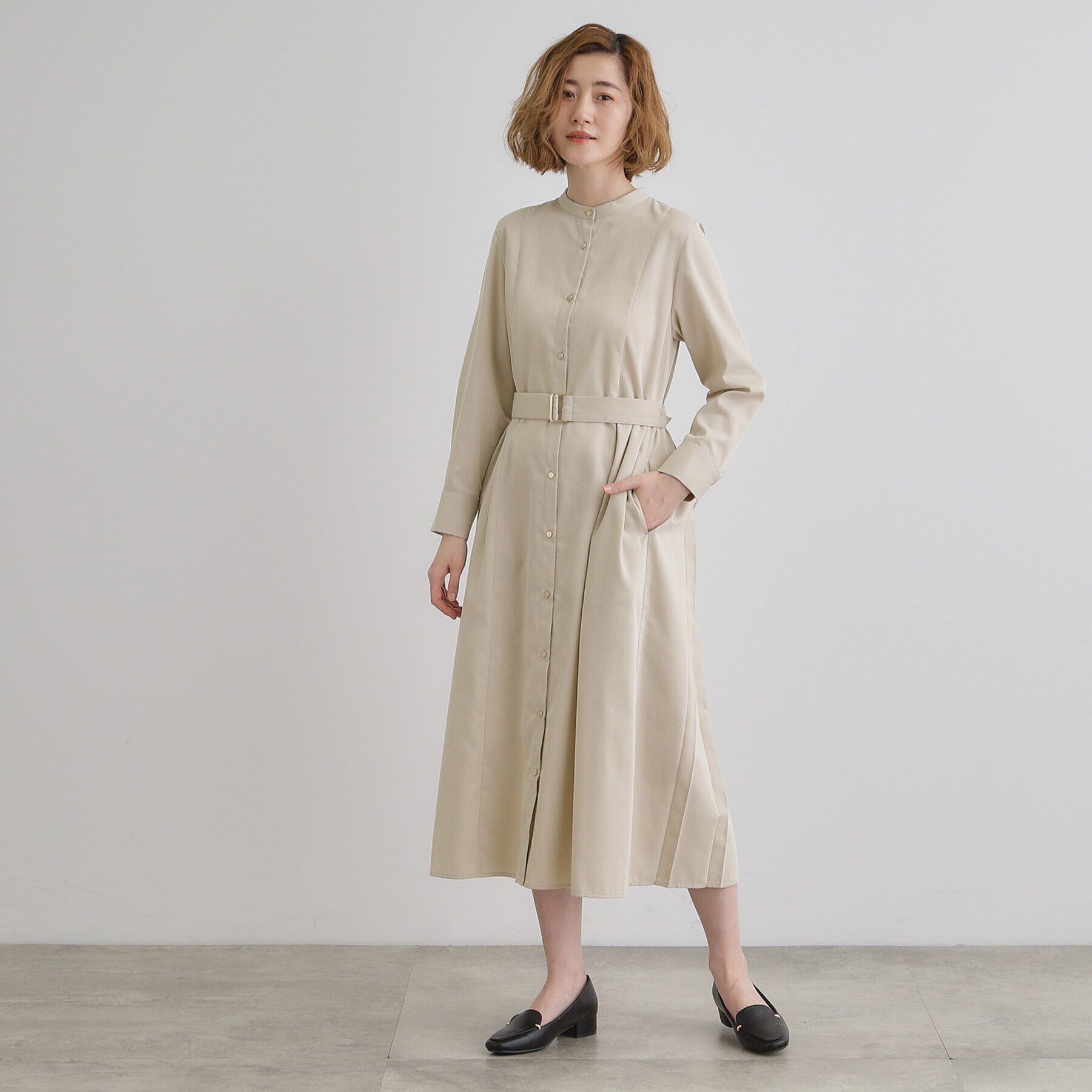 grove「バックプリーツシャツワンピース」|ワンピース|