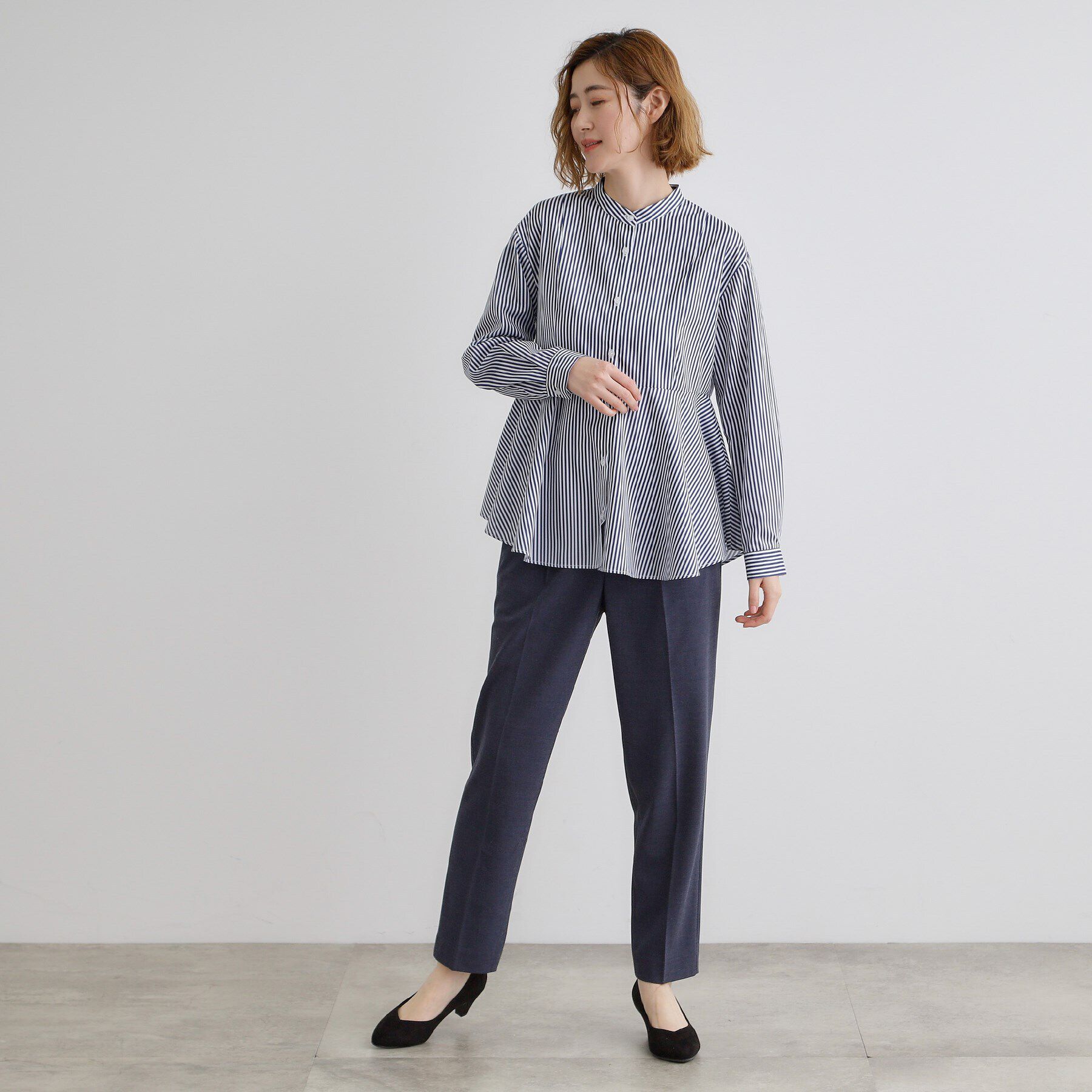 grove「ペプラムスタンドネックシャツ」|シャツ・ブラウス|