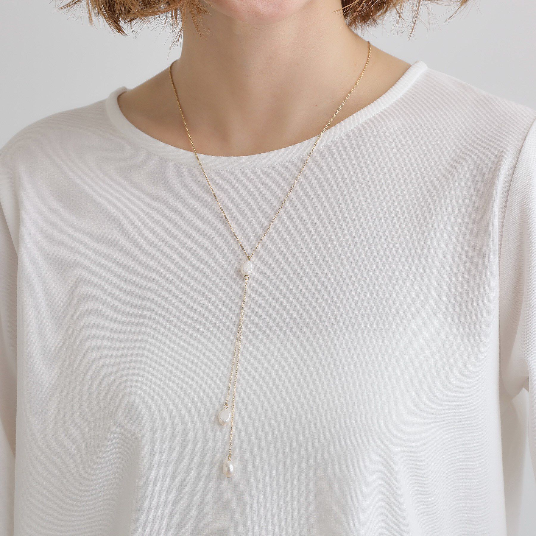 grove「淡水バロックパールY字ネックレス」|ネックレス|