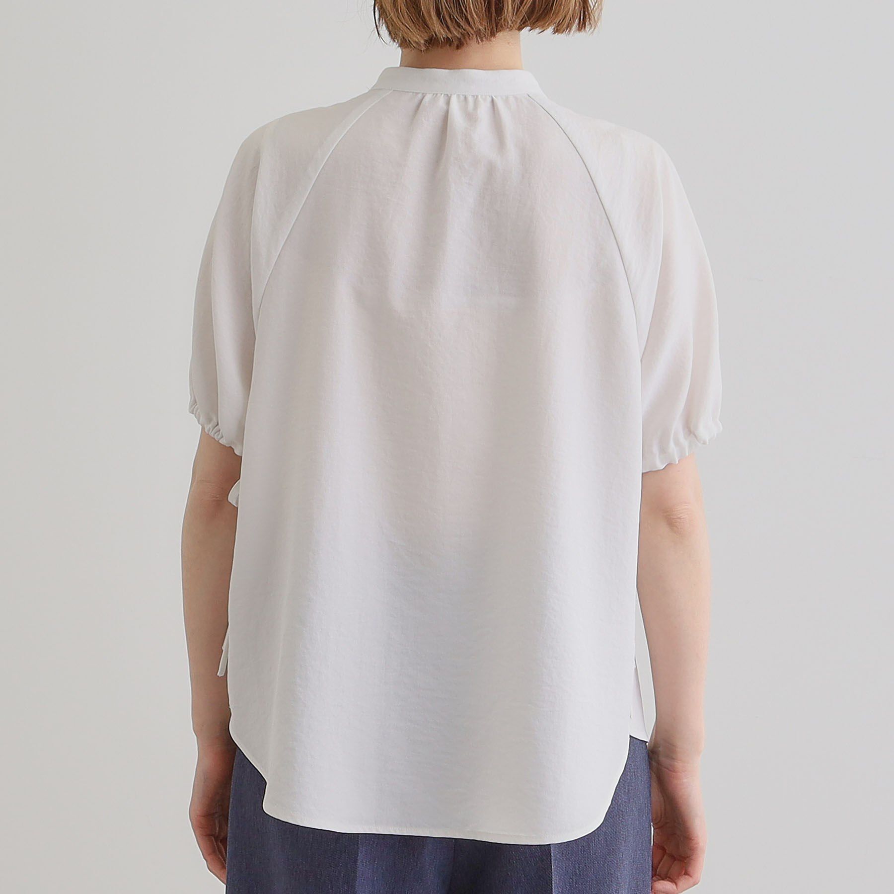 grove「【洗える・シワになりにくい】麻調スリーブドロストブラウス」|シャツ・ブラウス|