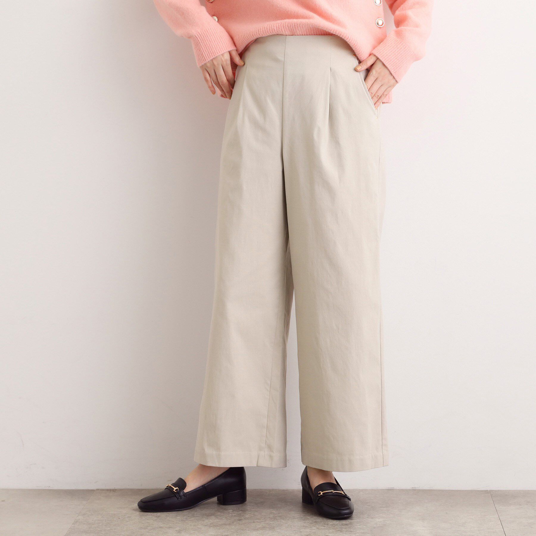 grove「【選べる着丈/多機能】裏起毛ハイパーストレッチワイドパンツ」|その他|グレージュ(050)