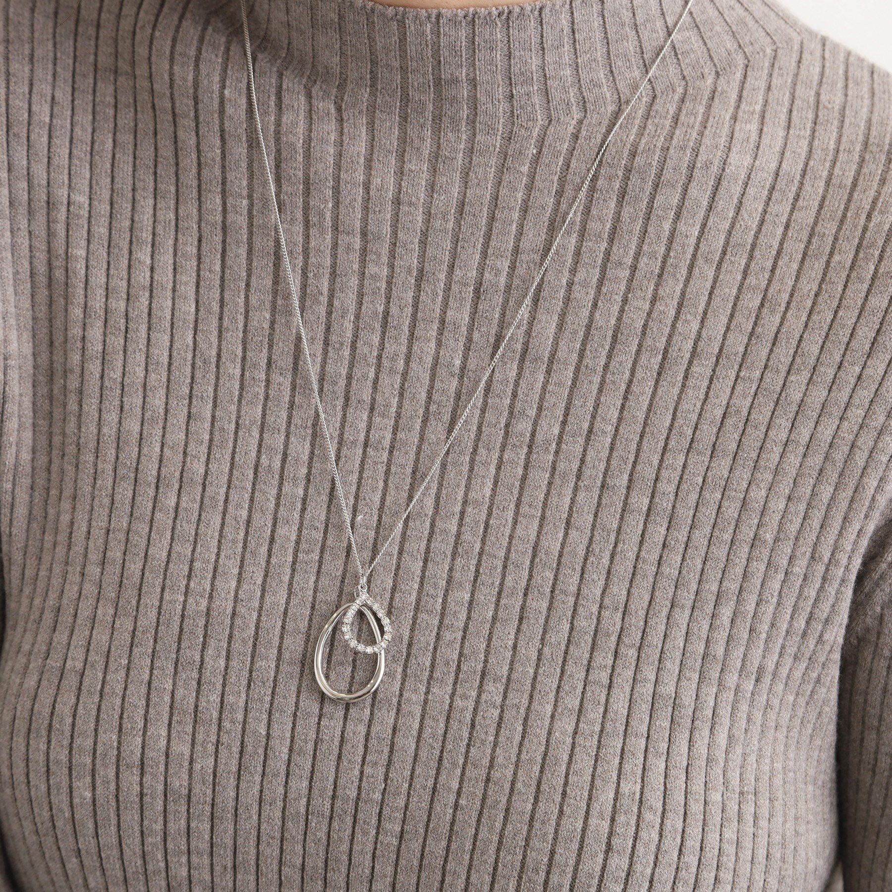 grove「しずくメタルビジューリングネックレス」|ネックレス|