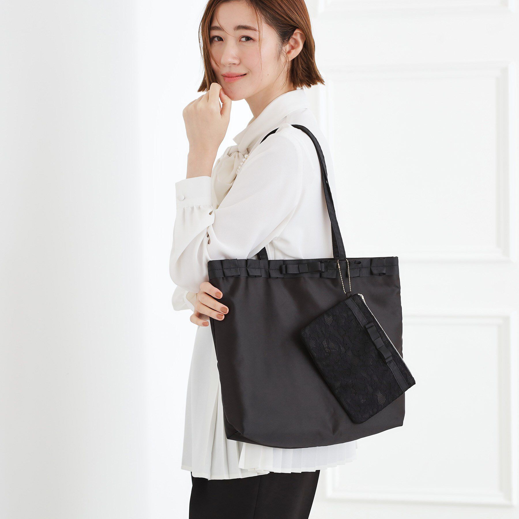 grove「【セレモニー】レースポーチA4ポケッタブルトート」|トートバッグ|