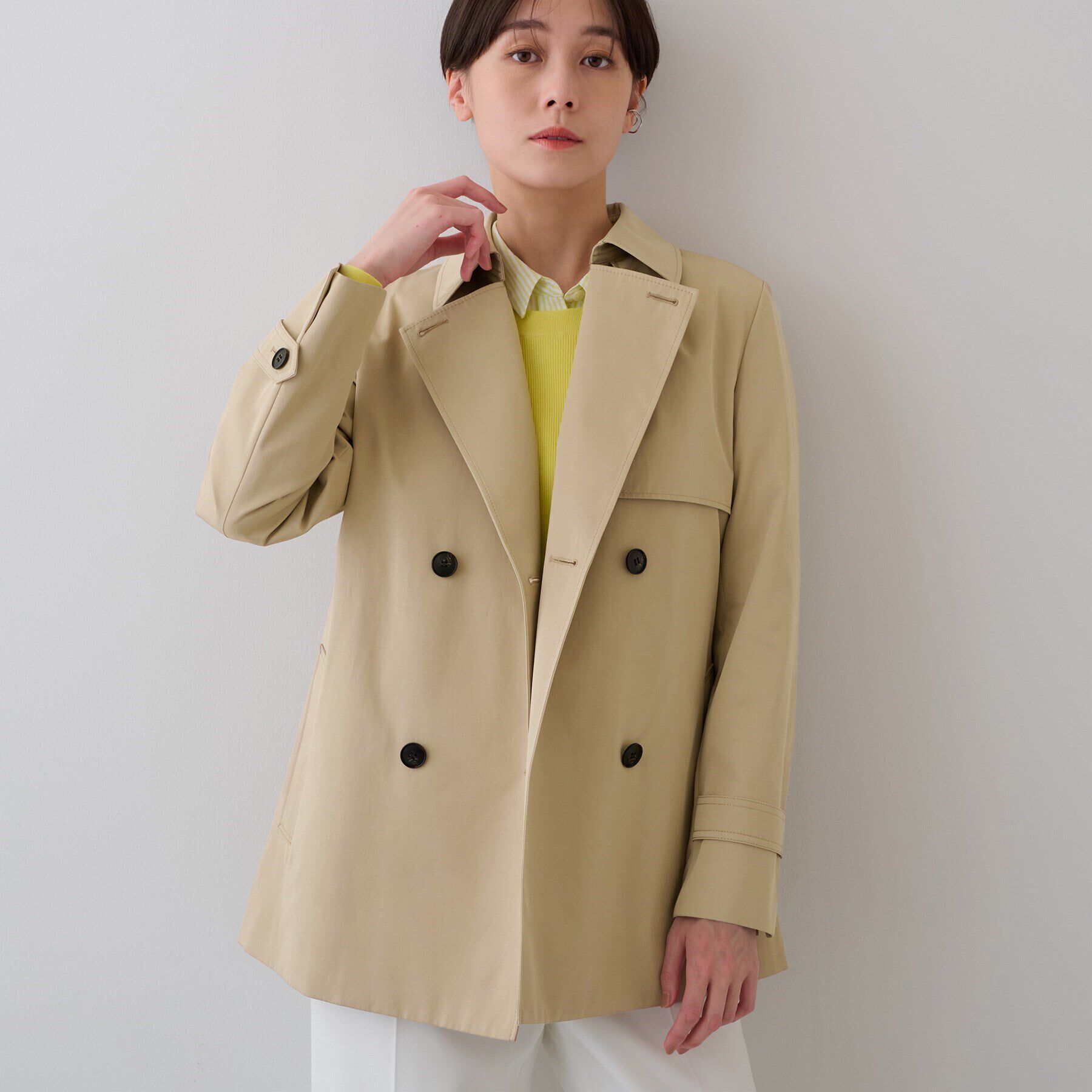 INDIVI「【撥水／UVケア】ミドル丈トレンチコート」|トレンチコート|