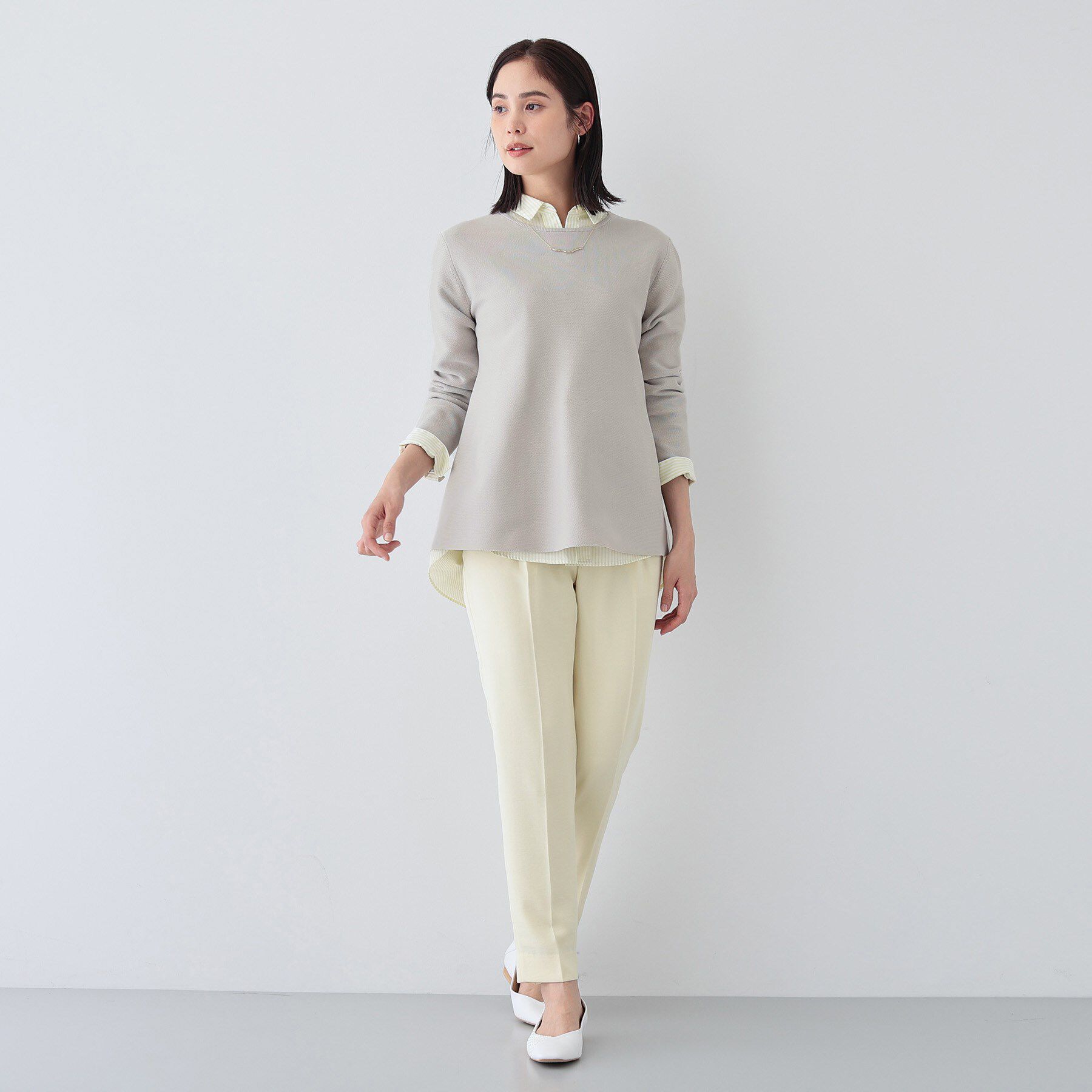 INDIVI「【洗える／軽量】美シルエット ペプラムニット」|ニット・セーター|