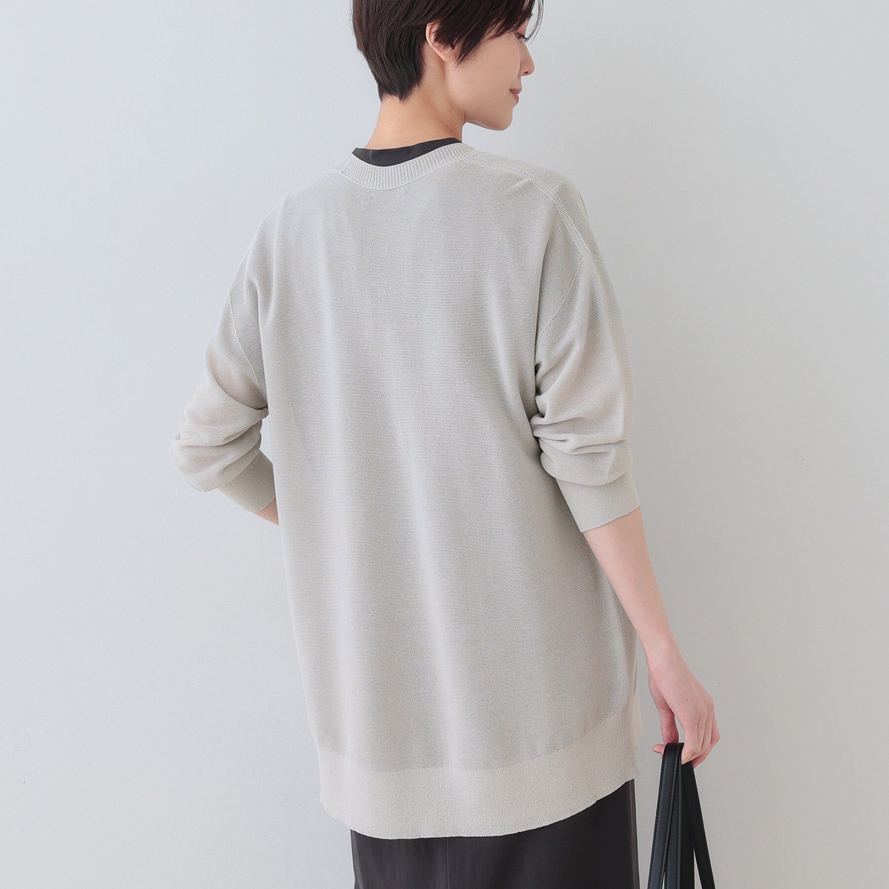 INDIVI「【洗える／和紙混素材】ドライタッチニットカーディガン」|カーディガン|