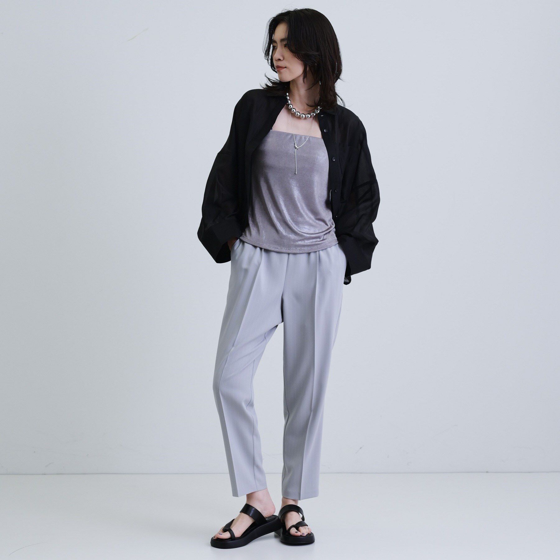 GALLEST「【再入荷】シアーローンステンカラーシャツ/シアーシャツ/シアートップス」|シャツ・ブラウス|