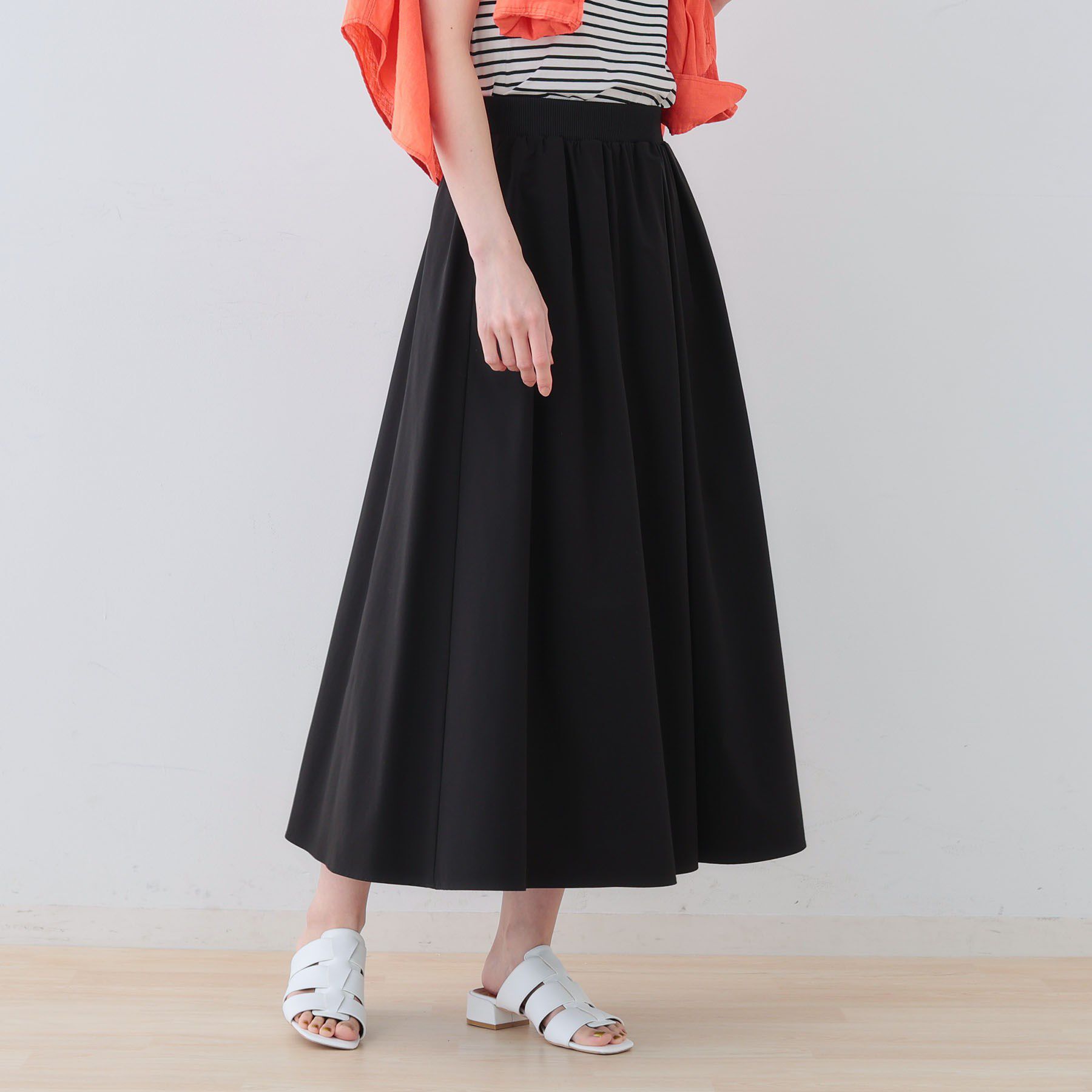 INDIVI「【通気性◎撥水／UVケア／SETUP可能】アクティブスカート」|スカート|ブラック(019)