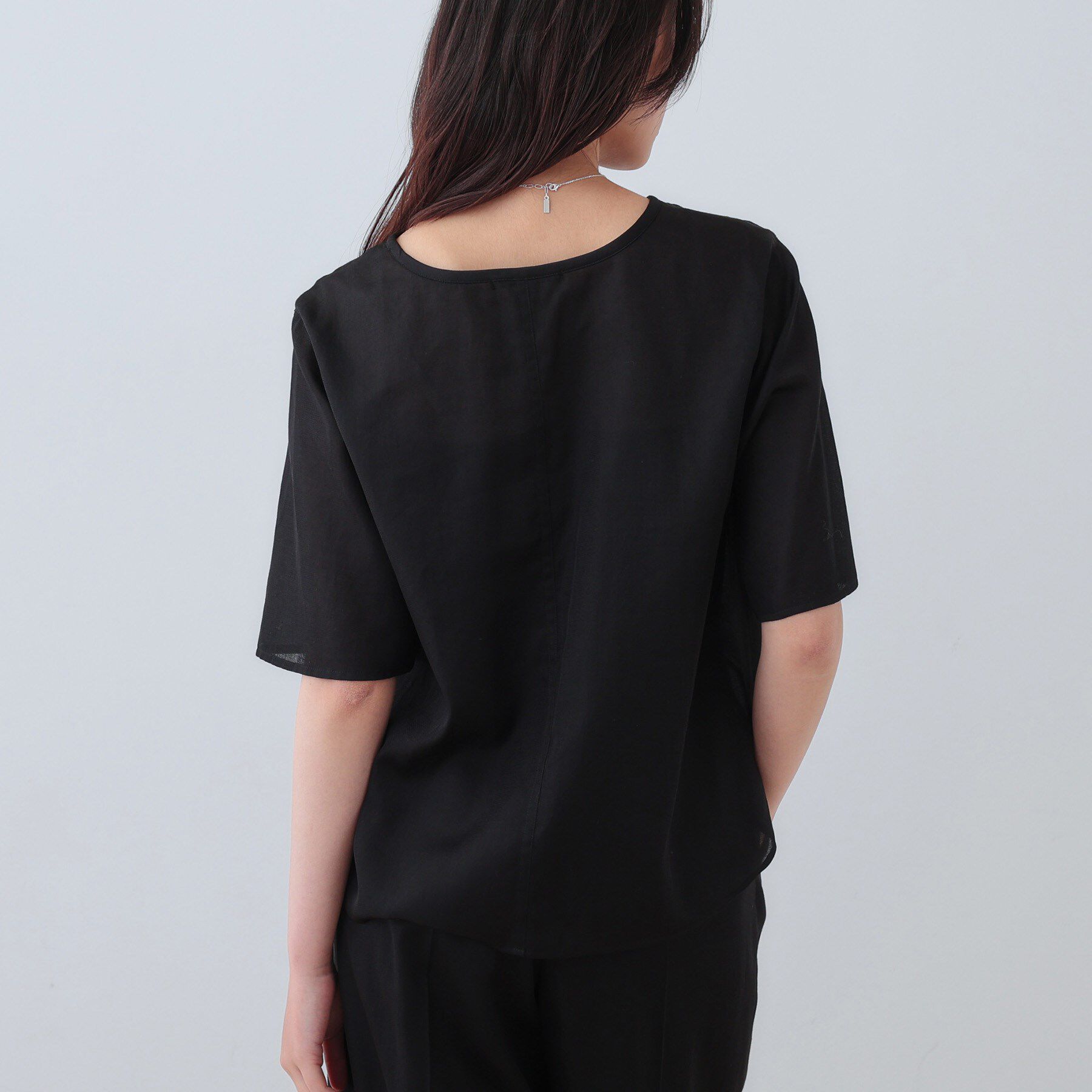 INDIVI「【日本製／SETUP可能】ガーゼ素材Tブラウス」|シャツ・ブラウス|