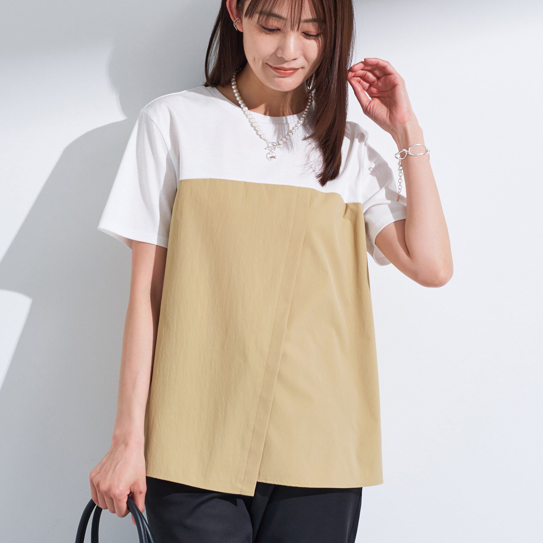 INDIVI「【洗える】ビスチェレイヤード風トップス」|Tシャツ・カットソー|