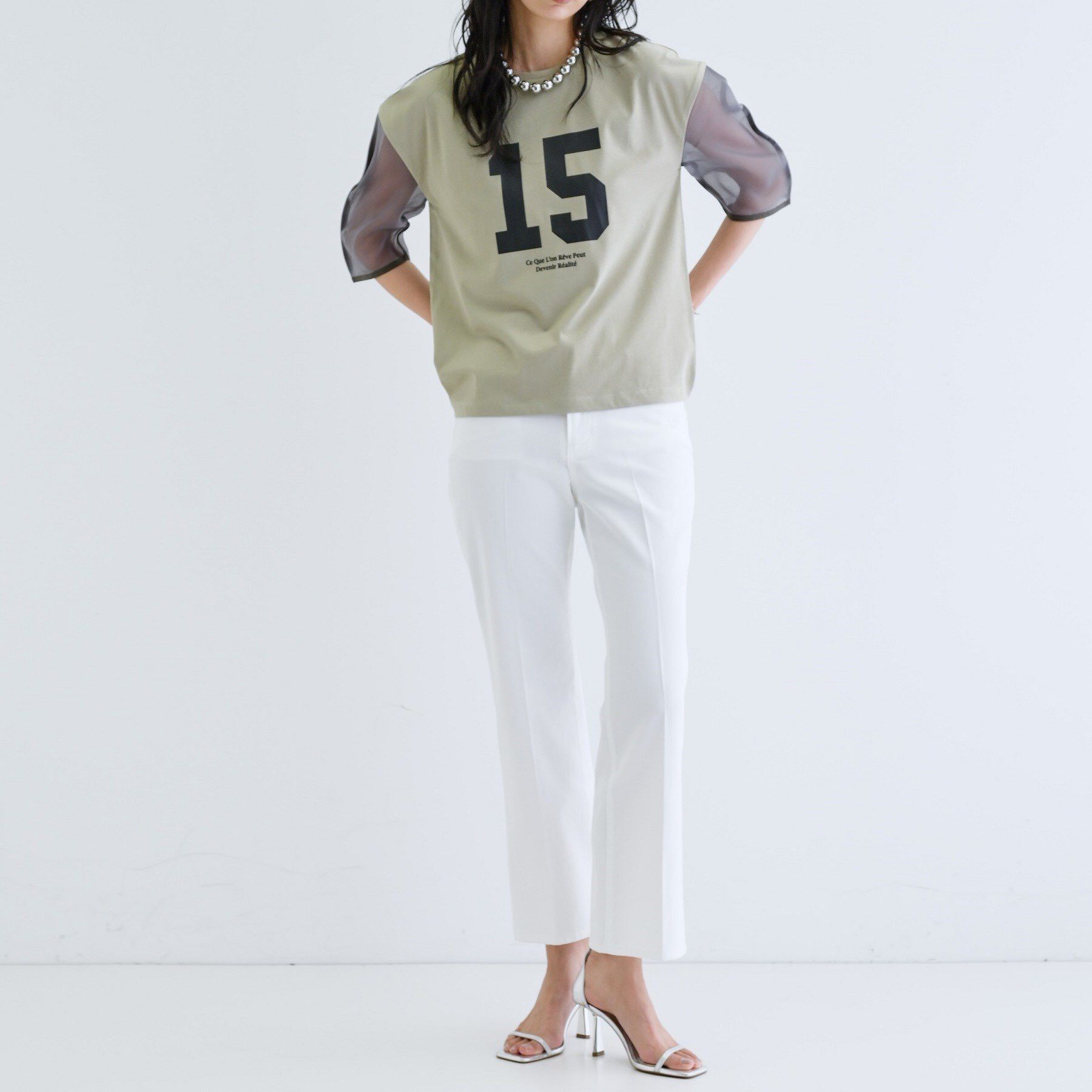 GALLEST「シアースリーブプリントTシャツ」|Tシャツ・カットソー|