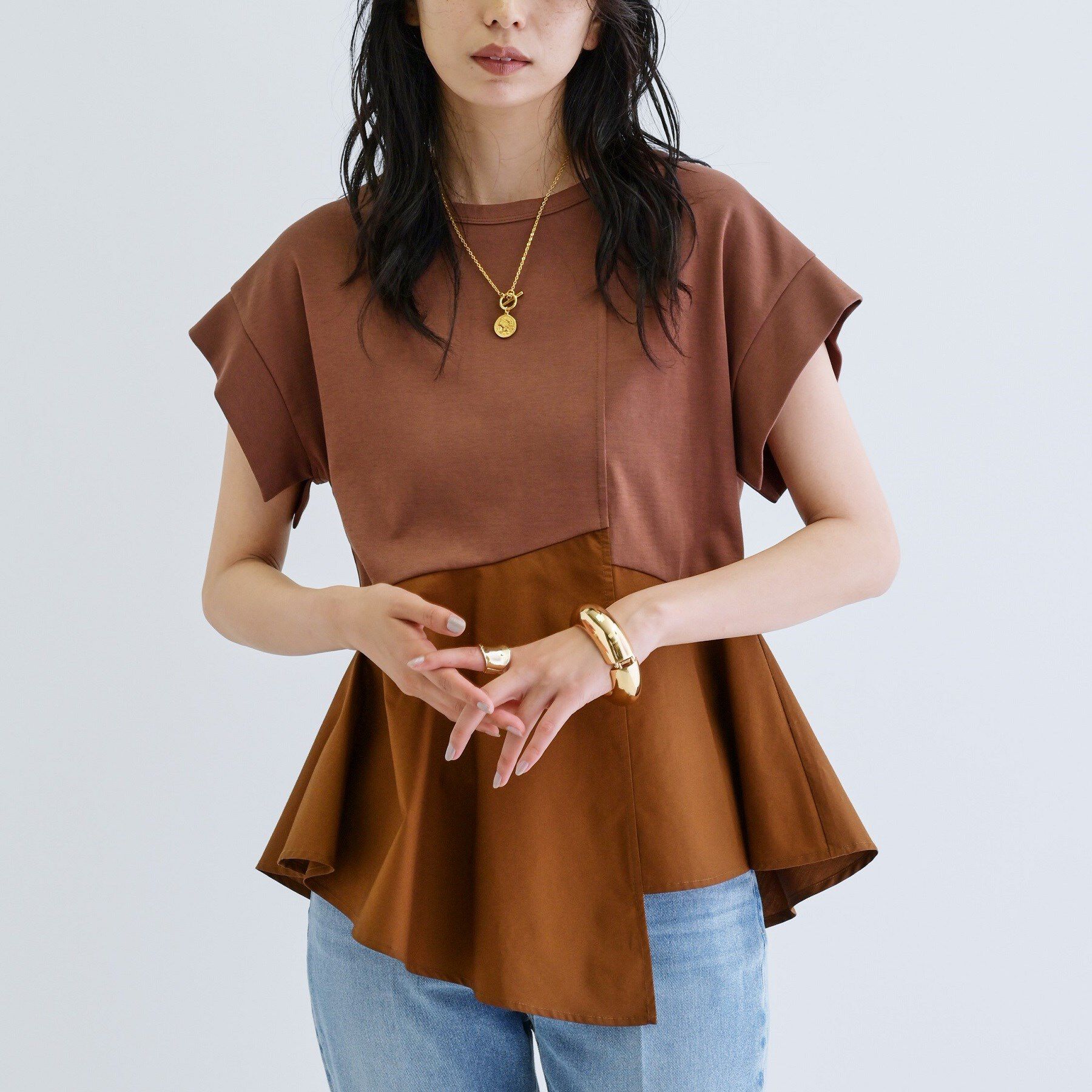 GALLEST「ペプラムスムースカットソー」|Tシャツ・カットソー|