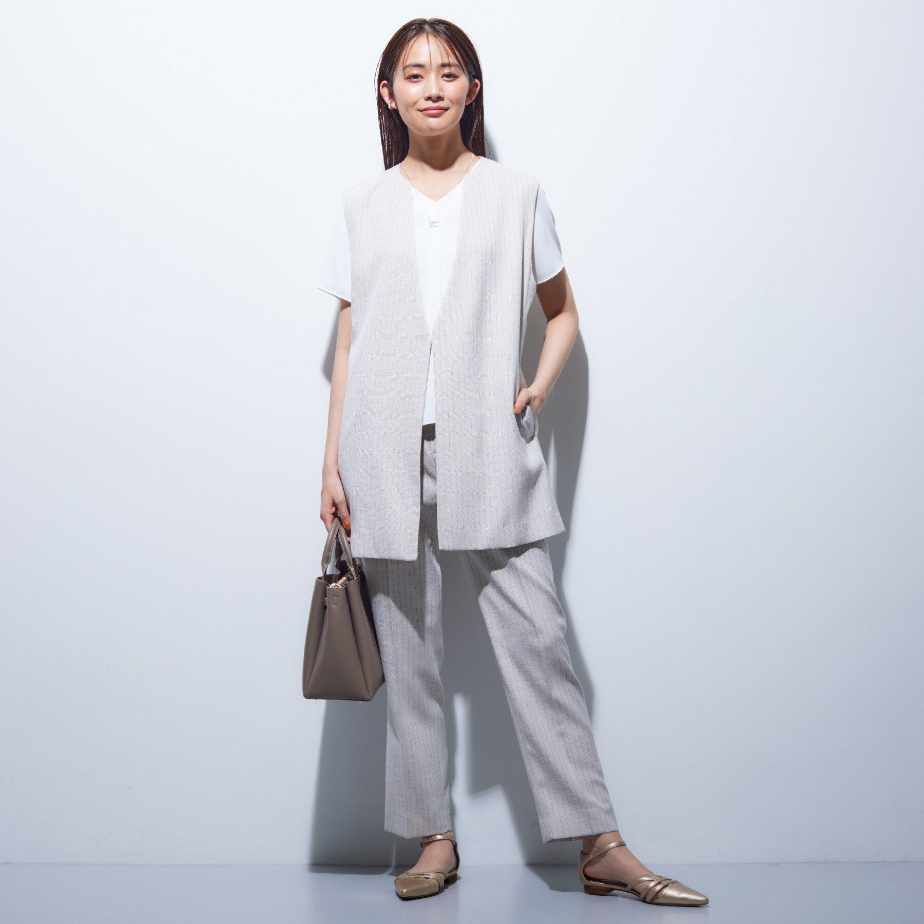 INDIVI「【洗える／通勤】マルチストライプブラウス」|シャツ・ブラウス|